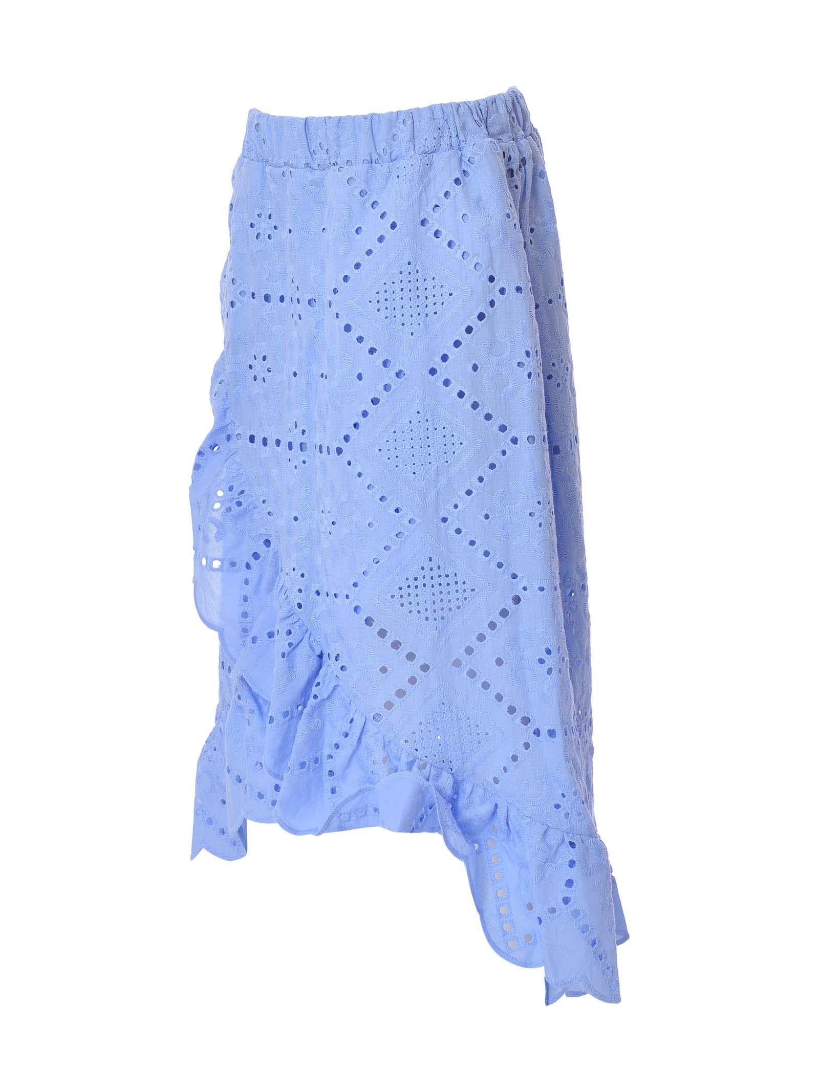 Gonna midi celeste polvere in pizzo san gallo - Image 2