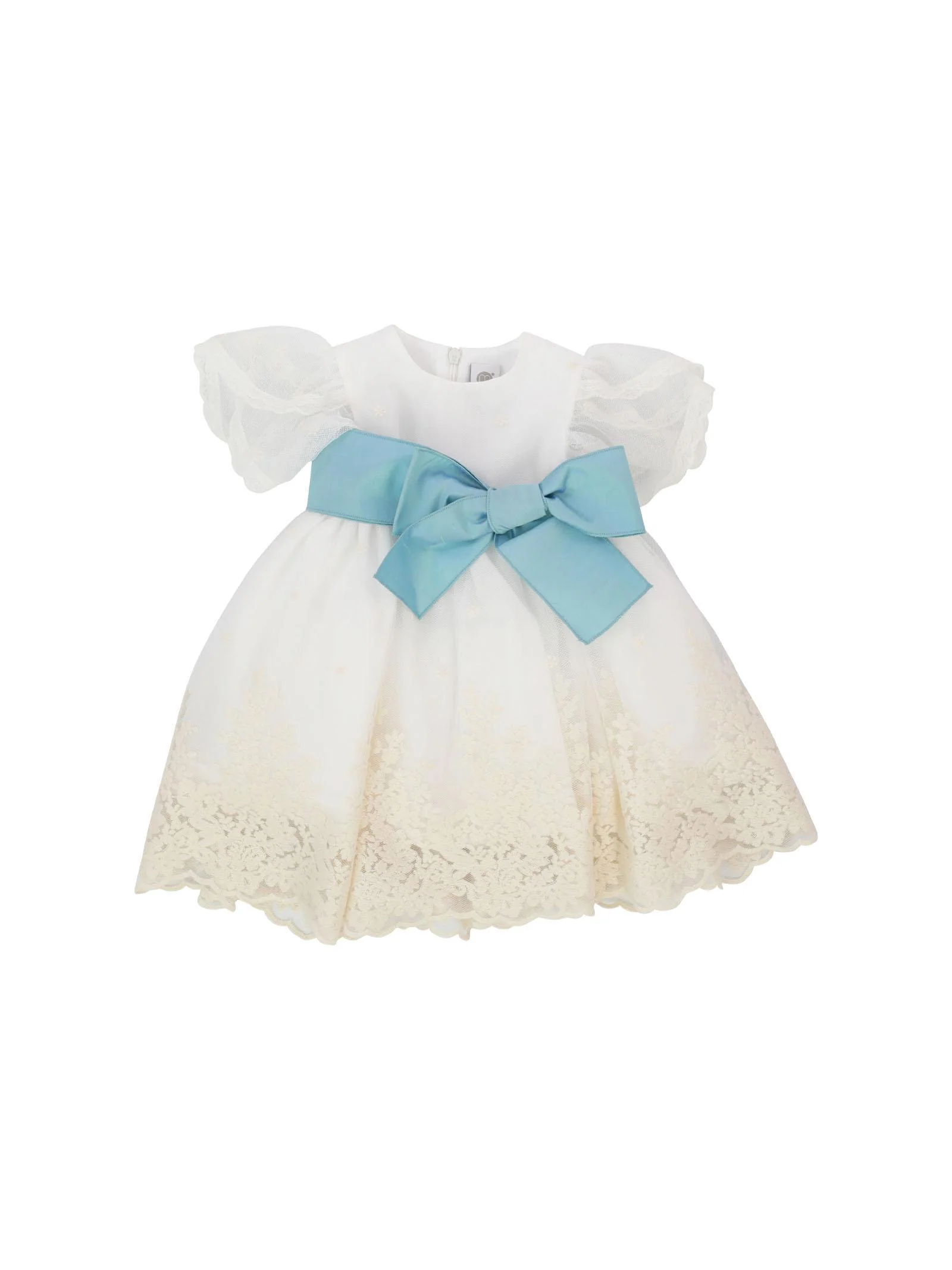 Abito elegante bianco e polvere