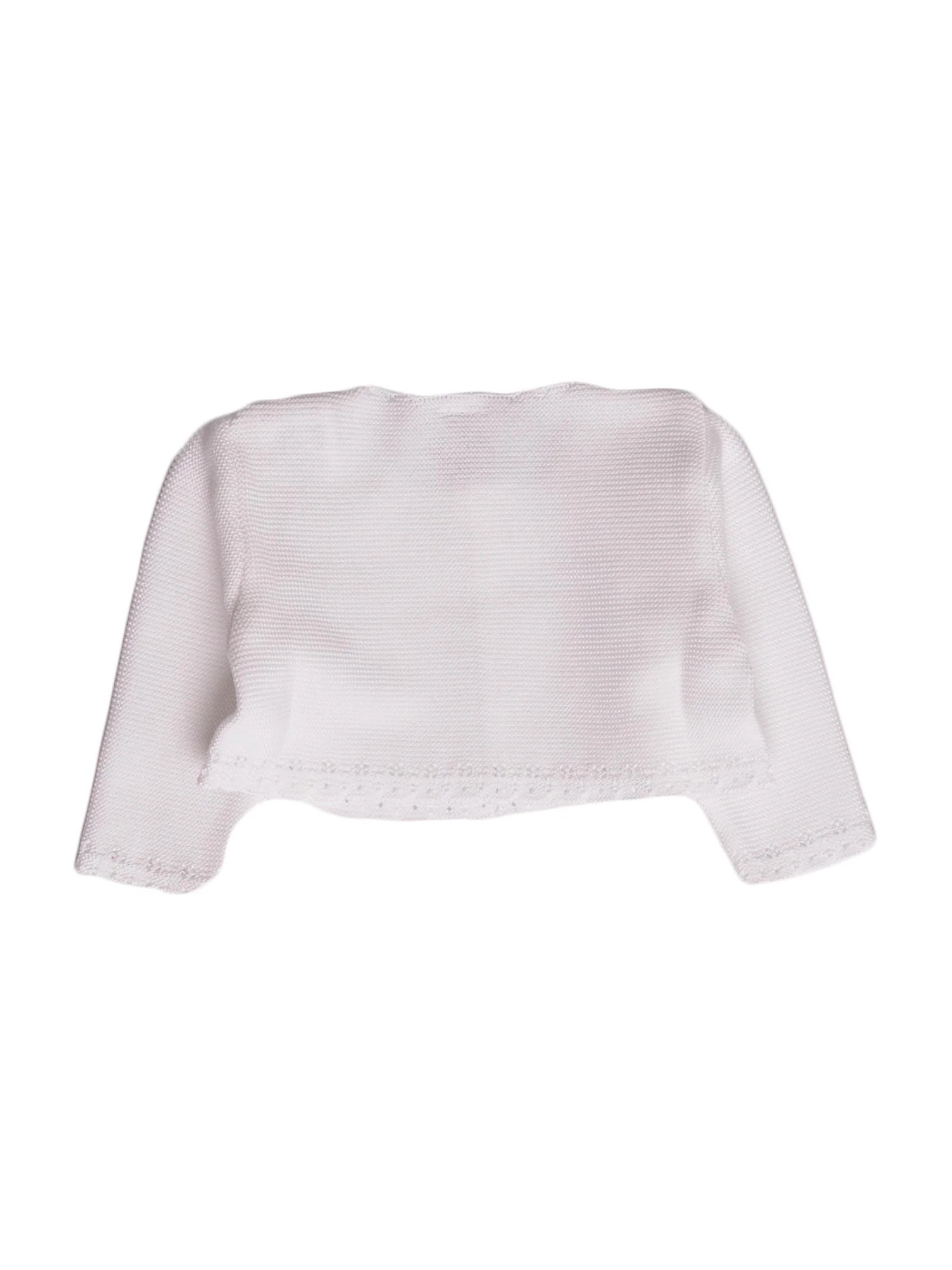 Cardigan in filo bianco a coste - Image 2