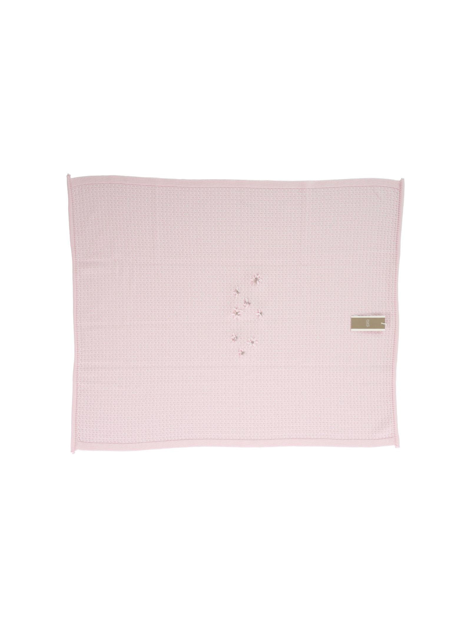 Coperta rosa chiaro con fiori ricamati - Image 3