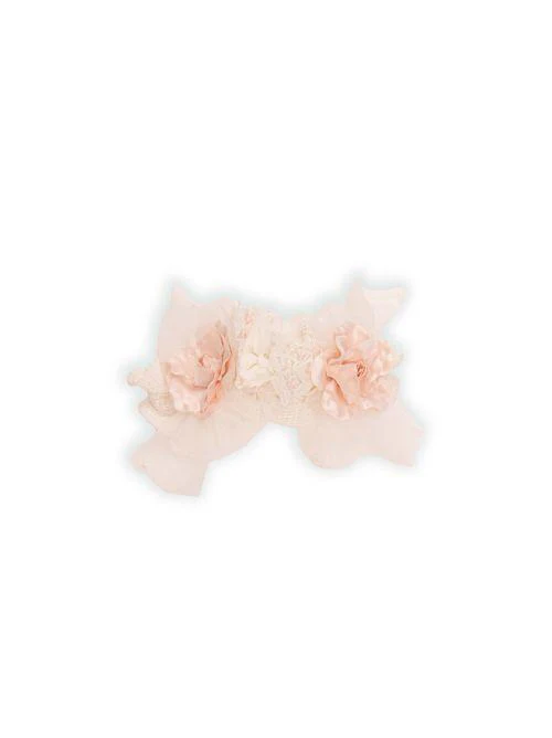 Fascia Marlù avorio con fiori e pizzo