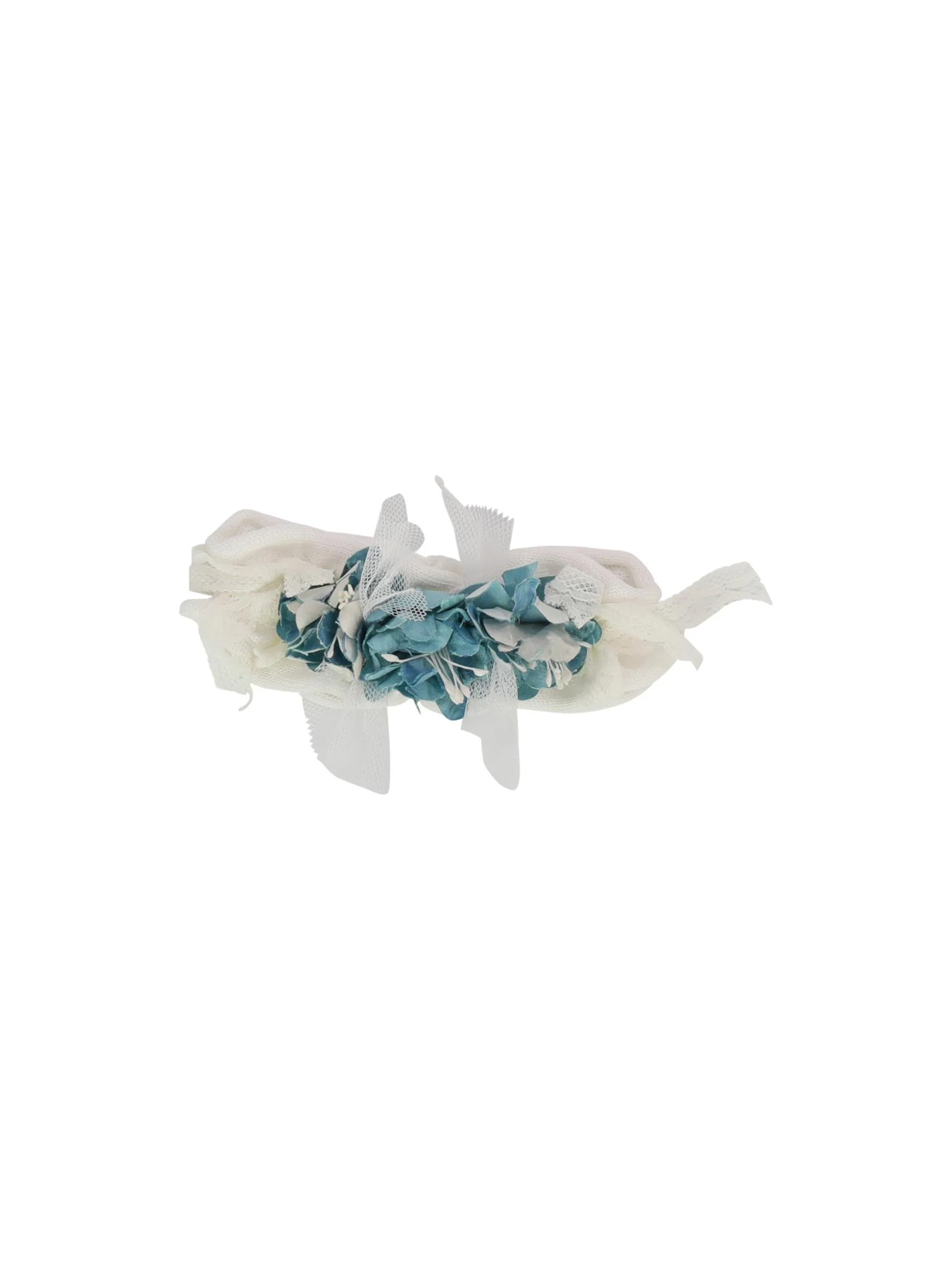 Fascia per capelli bianca con fiore