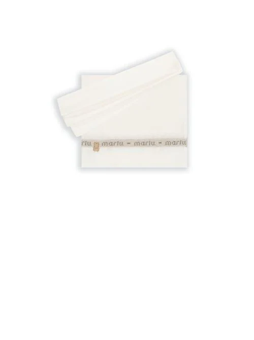 Set lenzuolino 3 pezzi bianco con banda e ricamo logo lettering