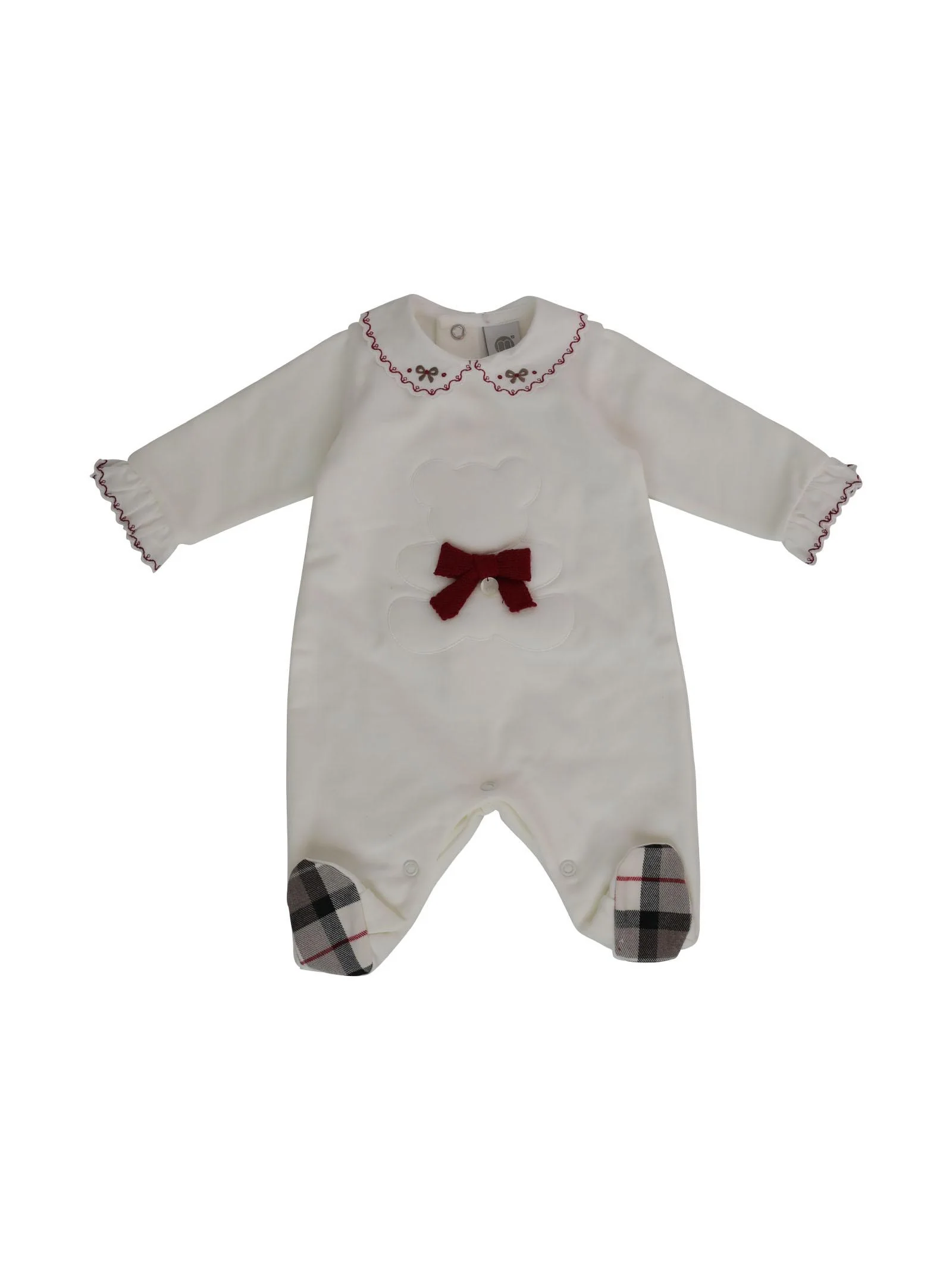 Tutina bianca con patch orsetto