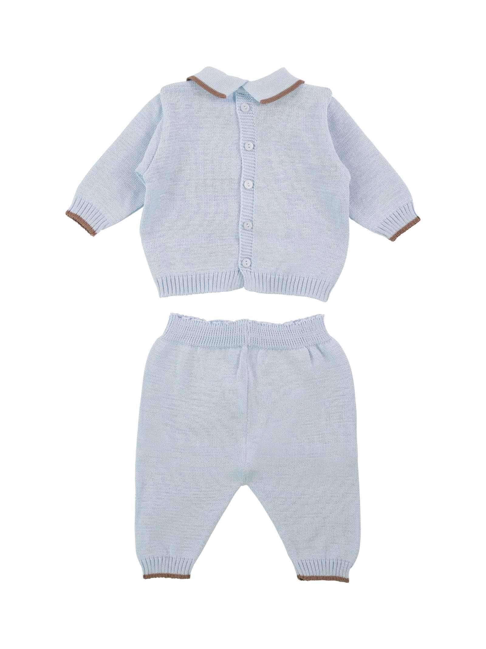 Tutina due pezzi azzurra con orsetto e vela - Image 2