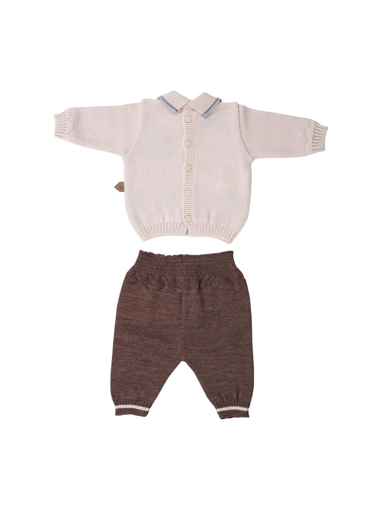 Tutina due pezzi beige con rombi - Image 2