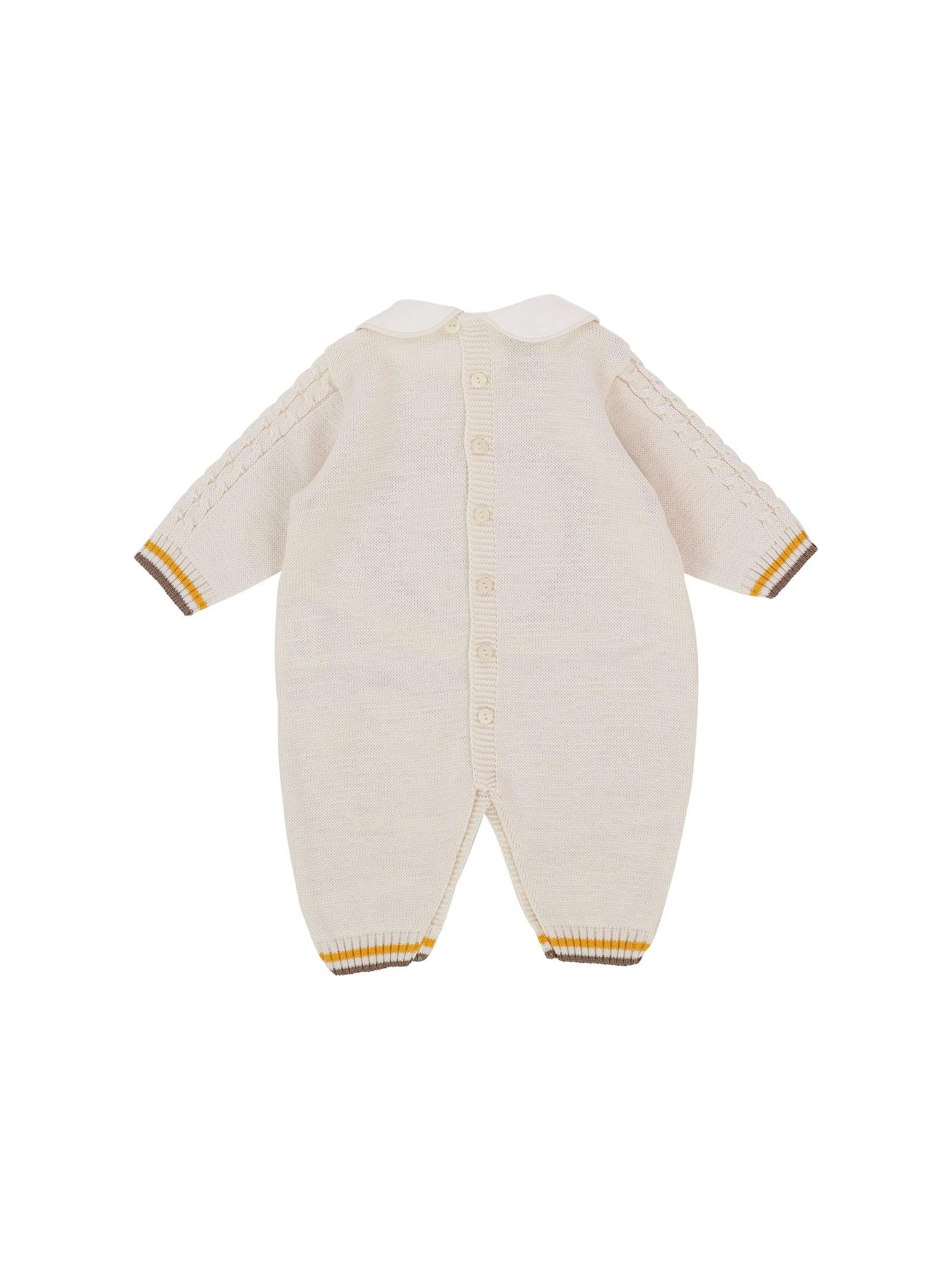 Tutina in filo beige leone ricamato - Image 2