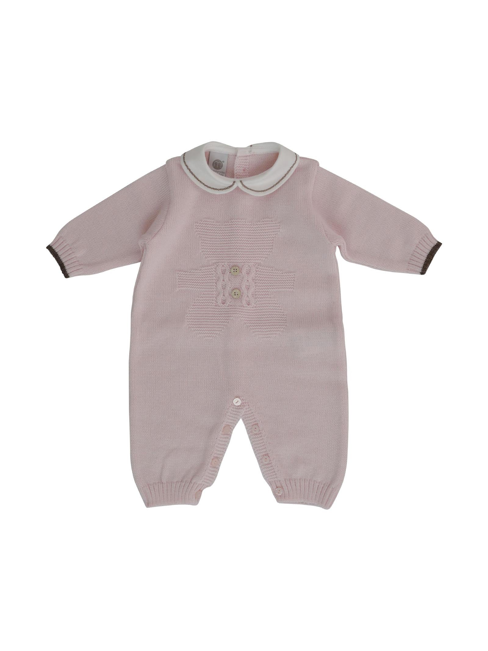 Tutina rosa con orsetto ricamato