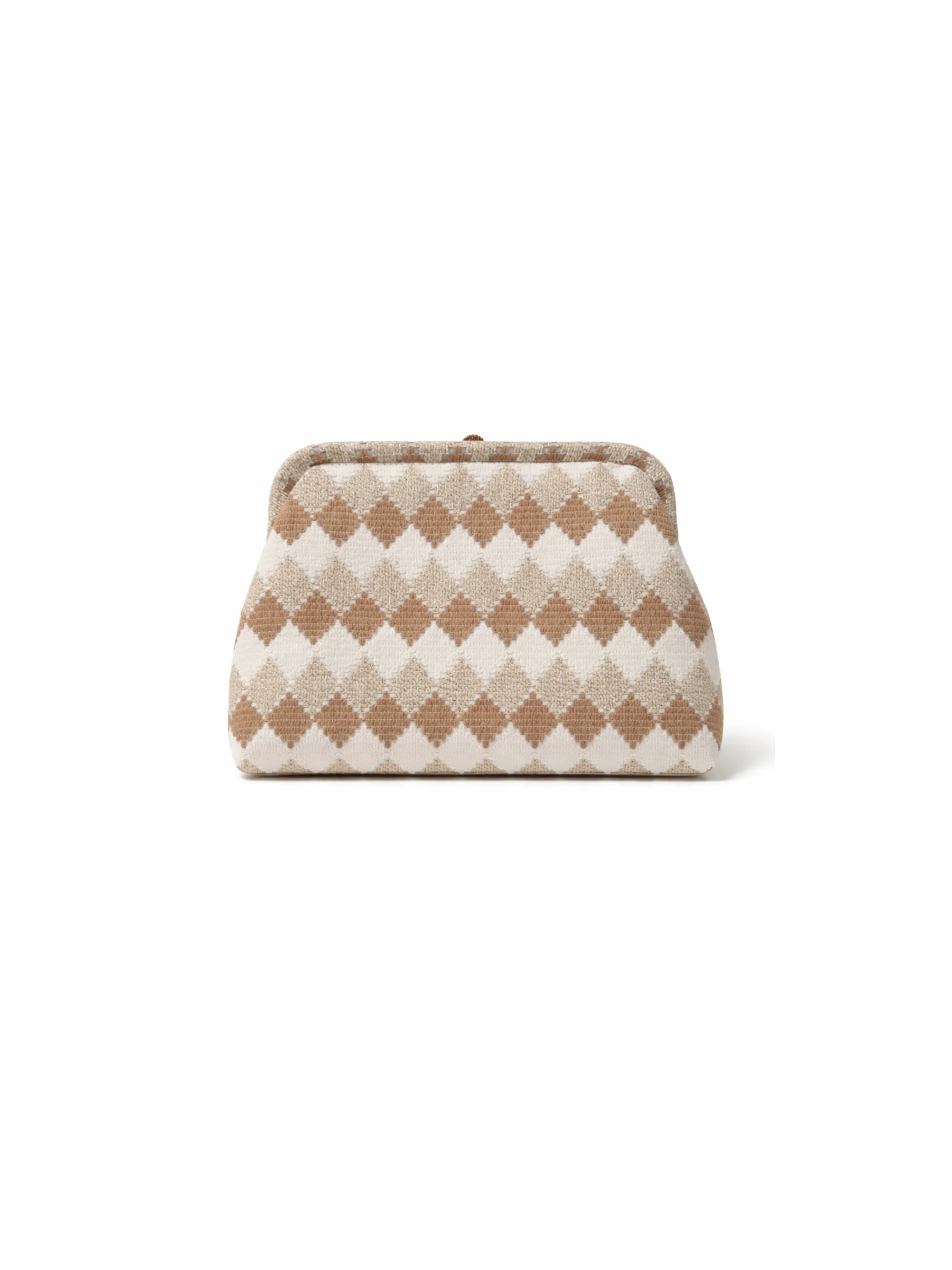 Maxi pochette Pho Firenze champagne filo lurex con nappine in strass - Image 3