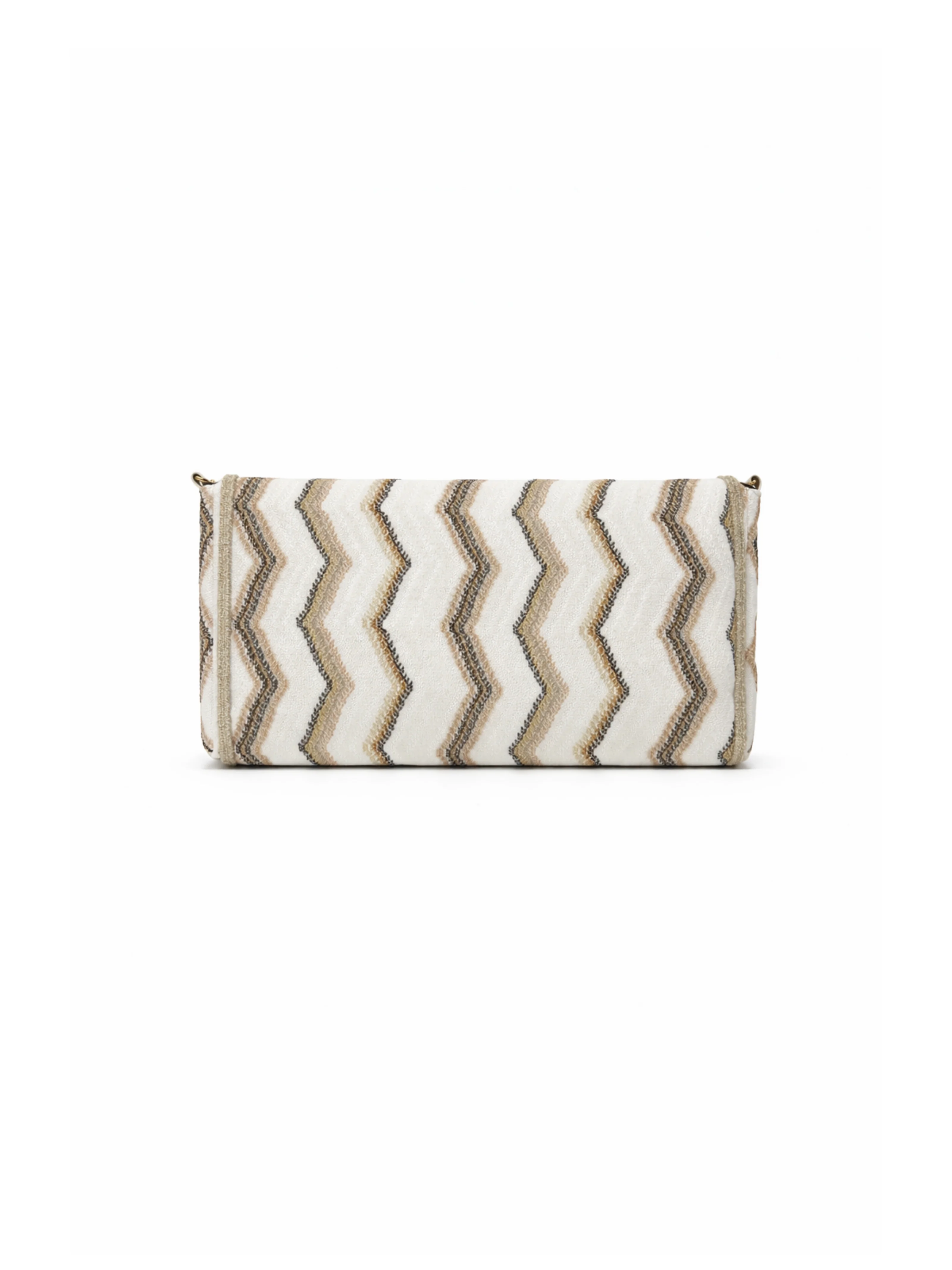 Maxi pochette rettangolare Pho Firenze bianca con inserti filo lurex - Image 3