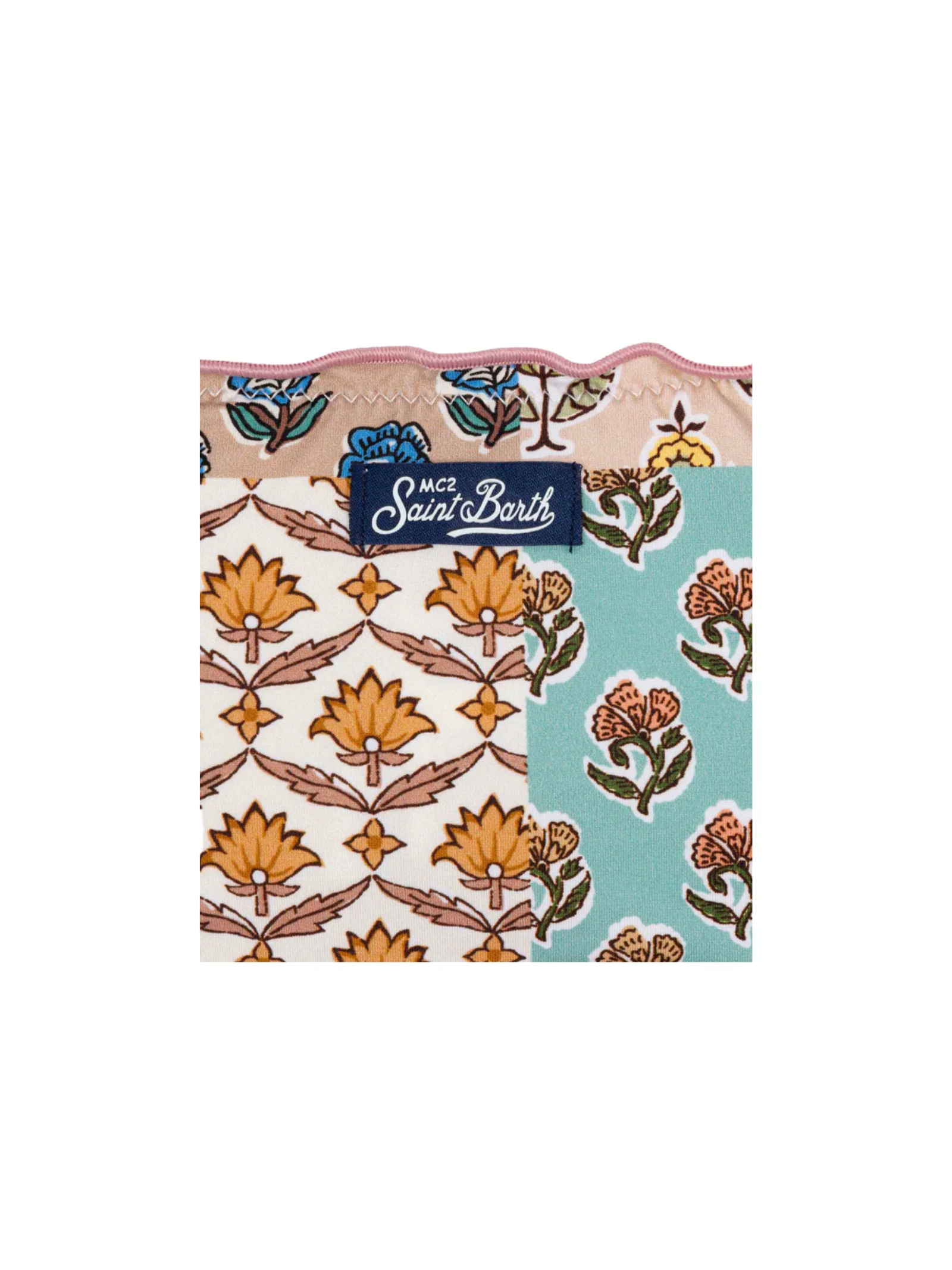 Bikini Saint Barth multicolor a fascia con stampa flower patch - Image 3