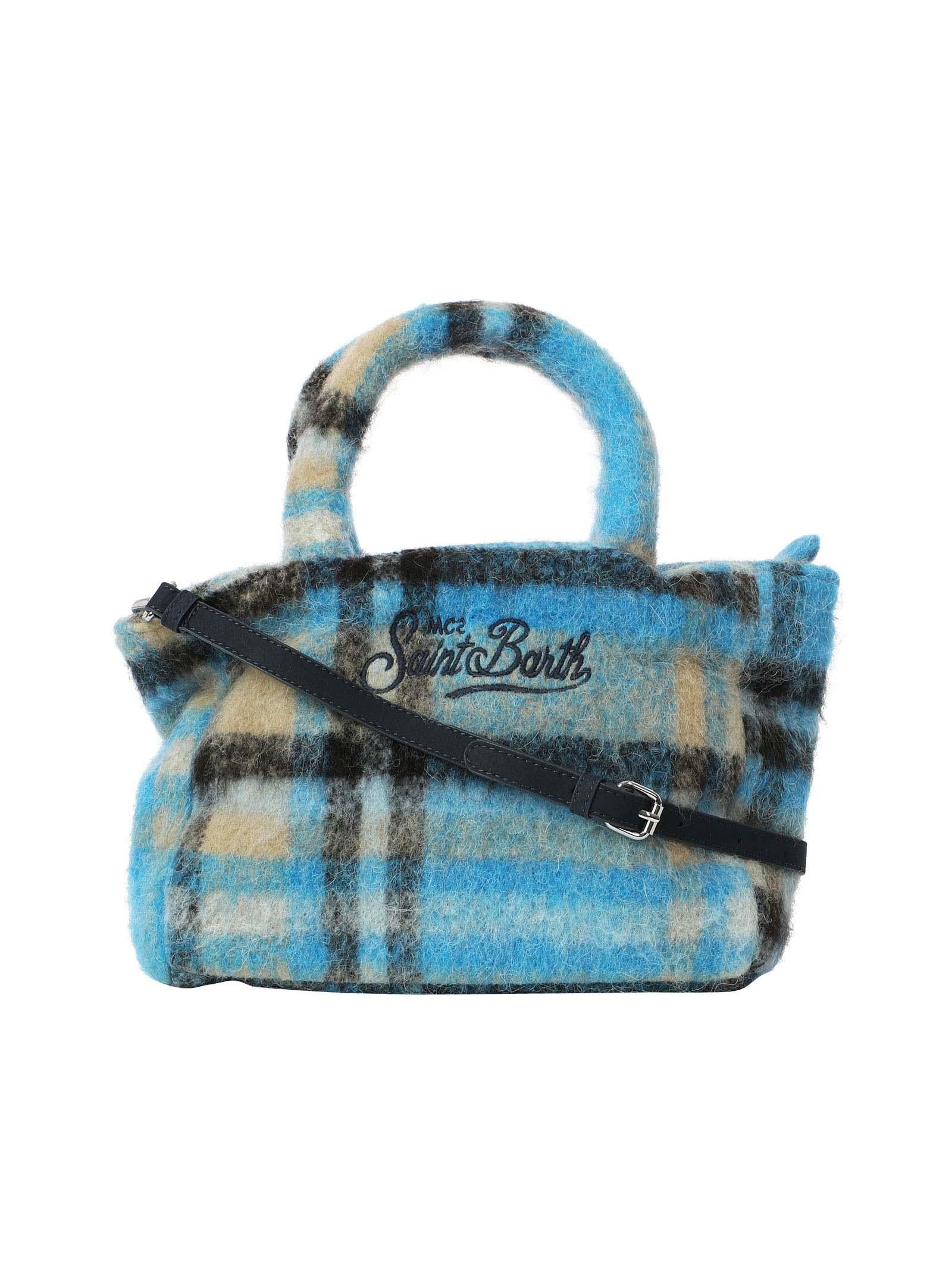 Borsa Clarine fantasia Tartan azzurra - Image 2