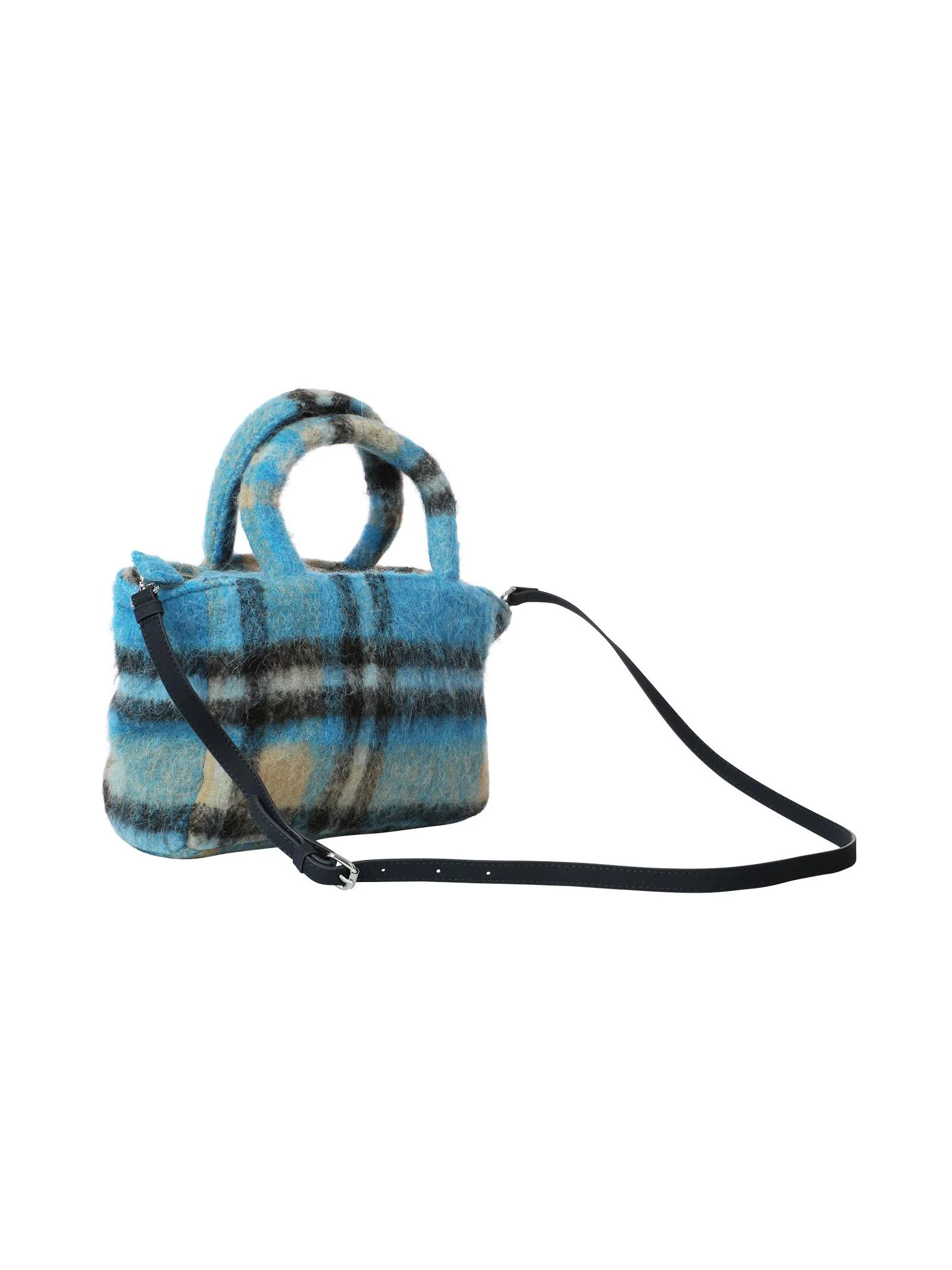 Borsa Clarine fantasia Tartan azzurra - Image 3