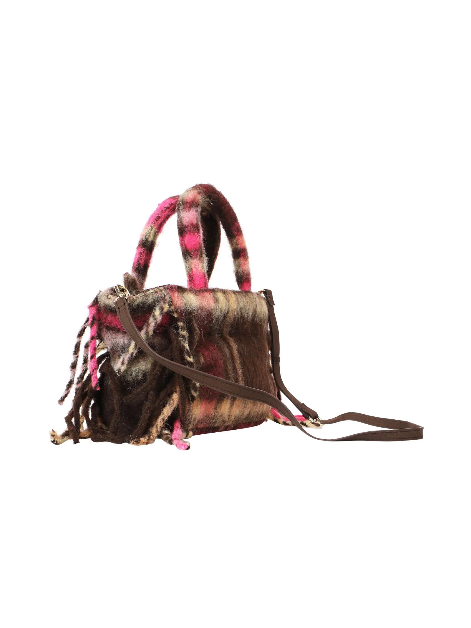 Borsa Colette Blanket Tartan fucsia e marrone - Image 3