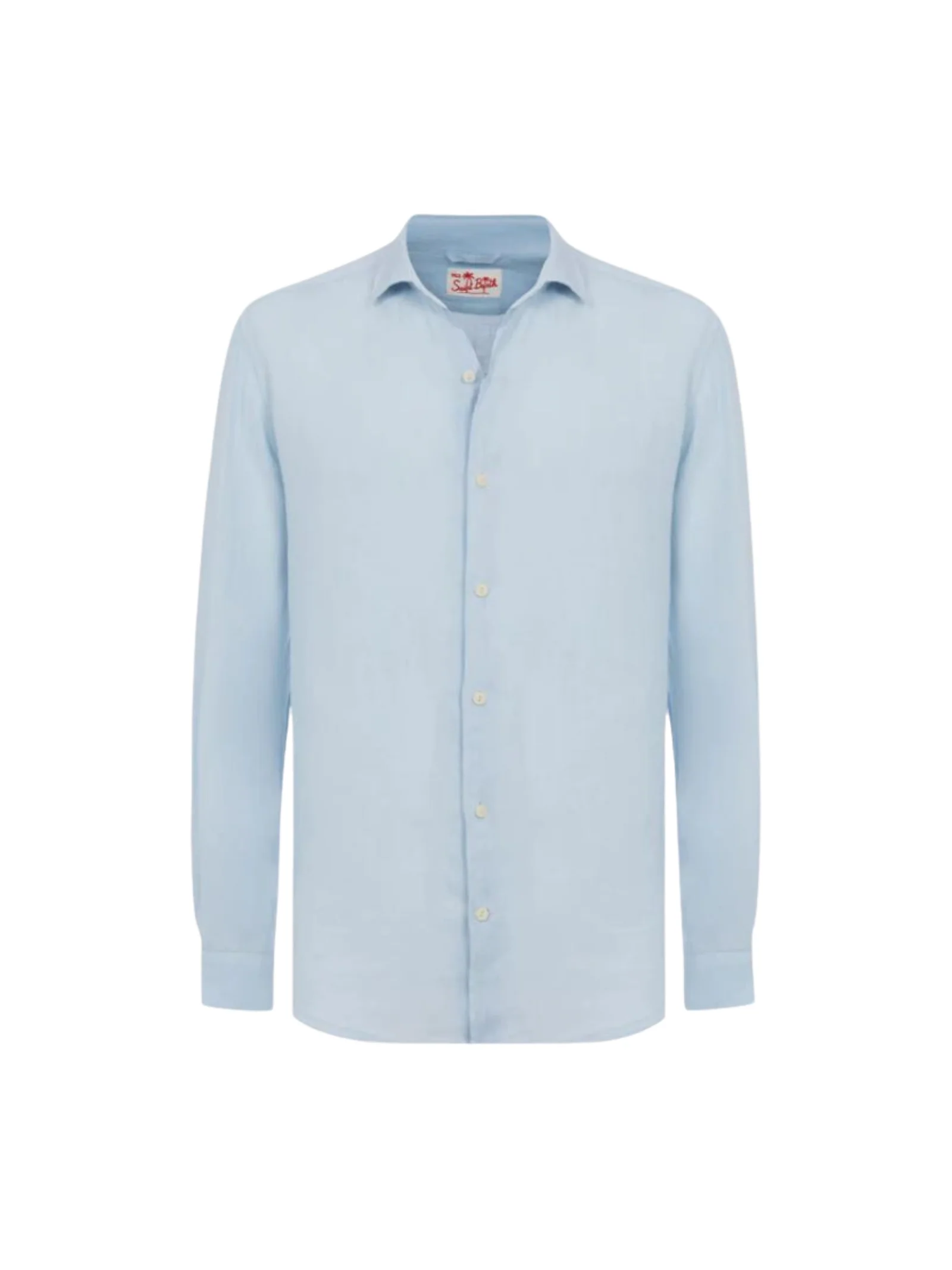 Camicia in lino Saint Barth azzurra pamplona