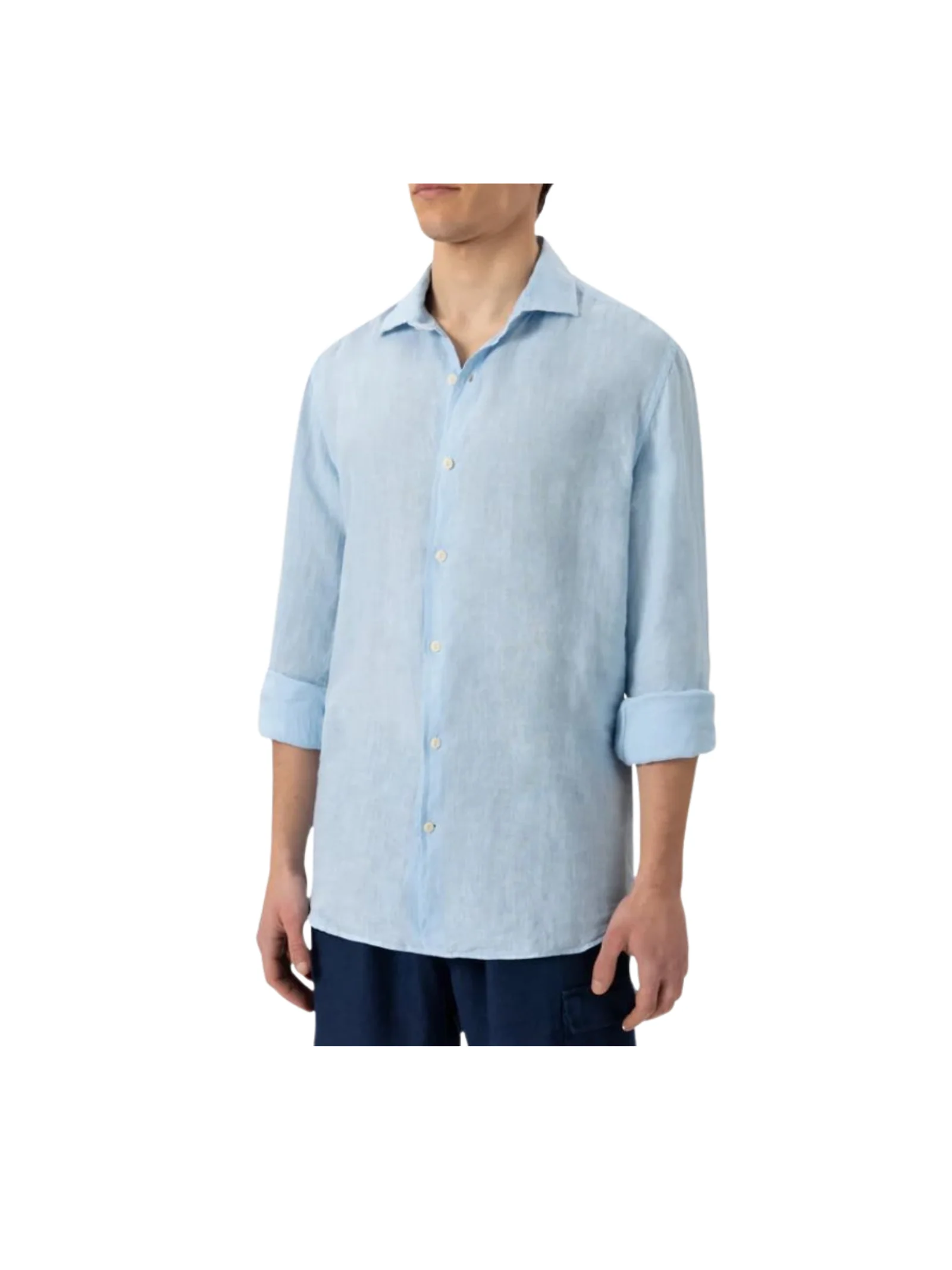 Camicia in lino Saint Barth azzurra pamplona - Image 2
