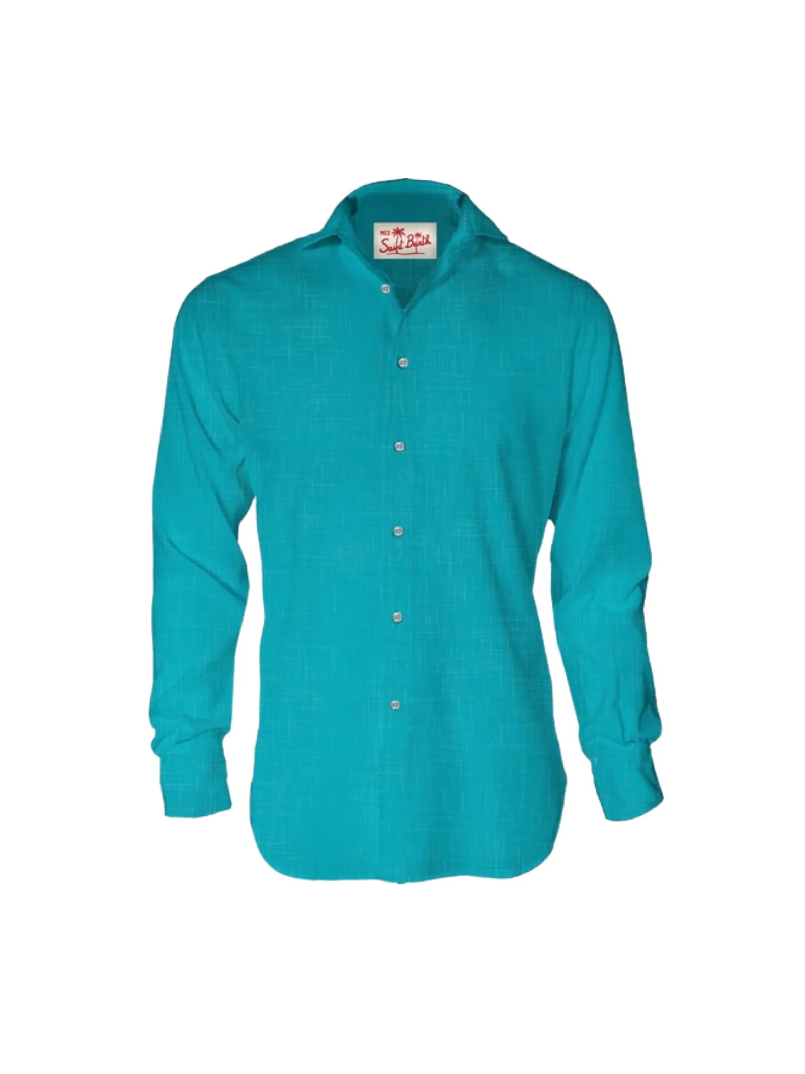 Camicia in lino Saint Barth turchese pamplona