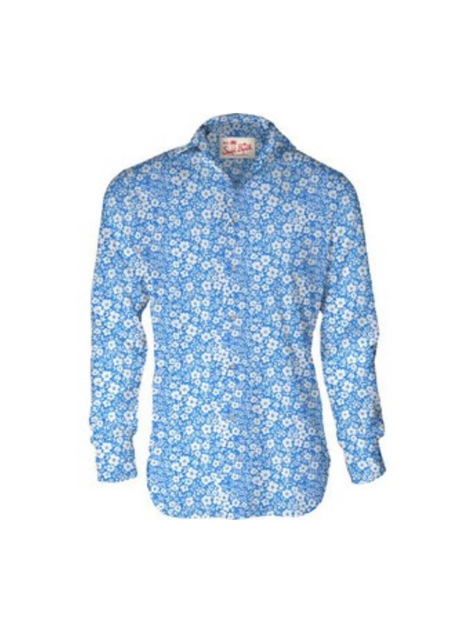 Camicia Saint Barth azzurra fantasia floreale all over