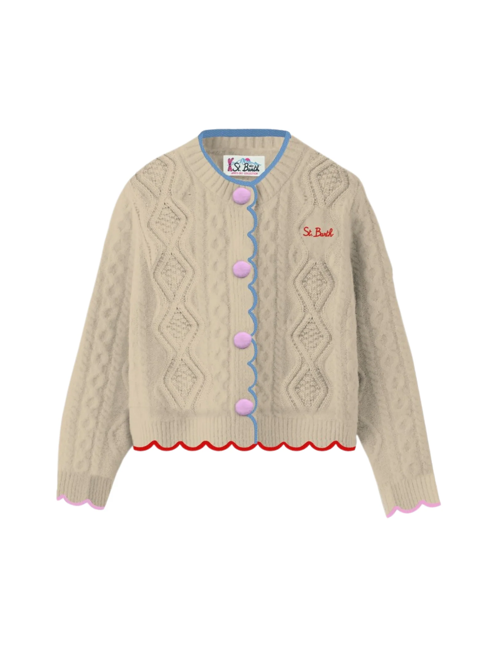 Cardigan "aran wavy" Saint Barth beige