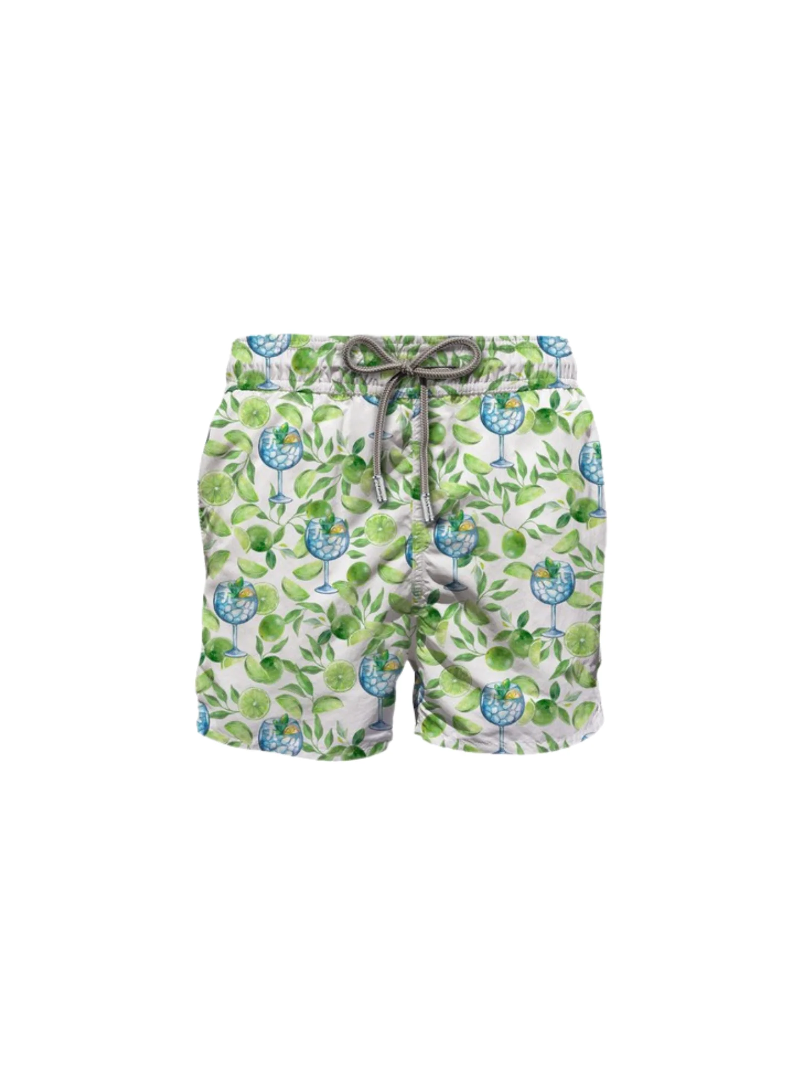 Costume MC2 Saint Barth "Gustavia" bianco stampa lime e cocktail