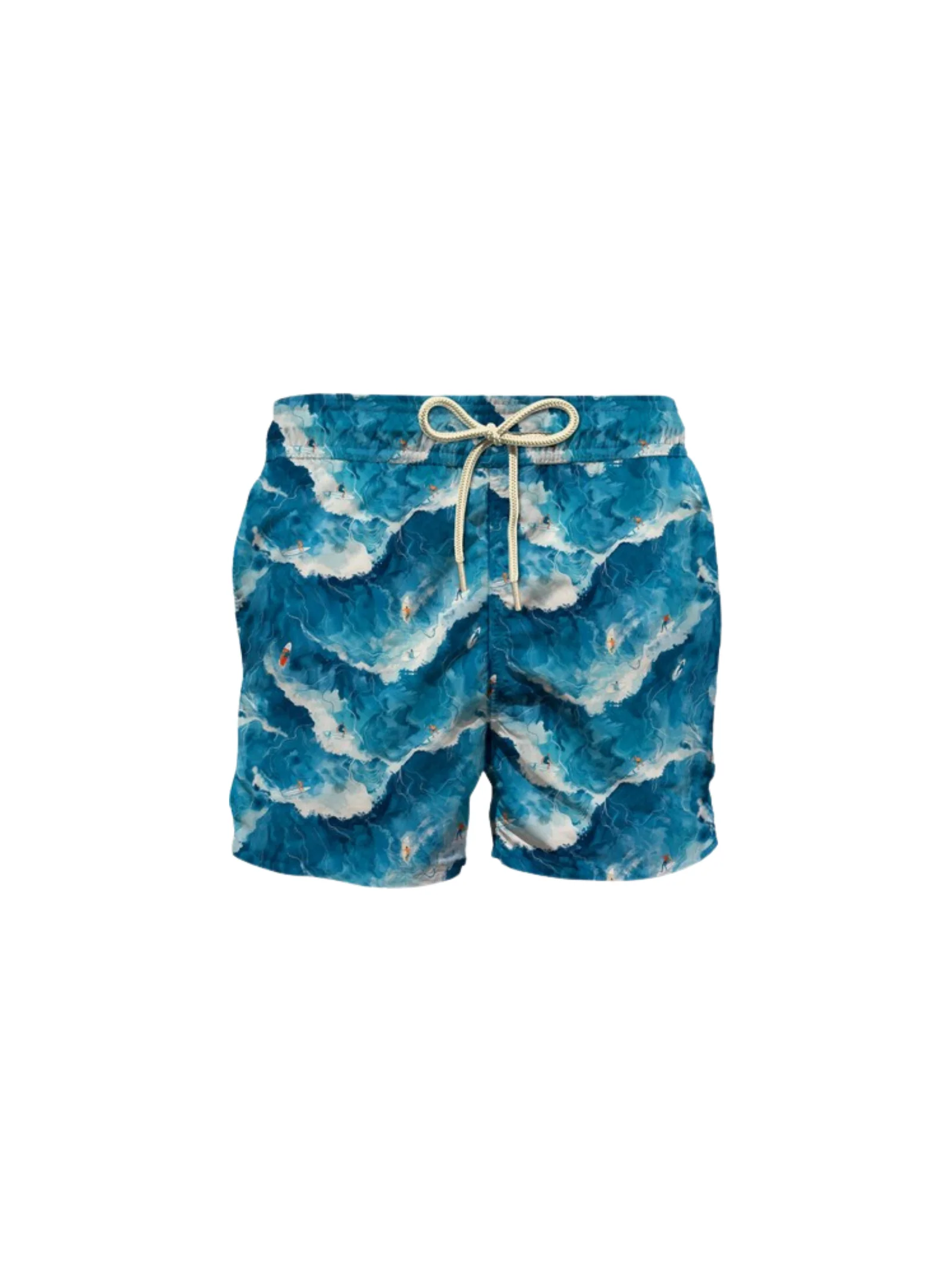 Costume MC2 Saint Barth "Lighting" blu stampa Onde e Surfisti