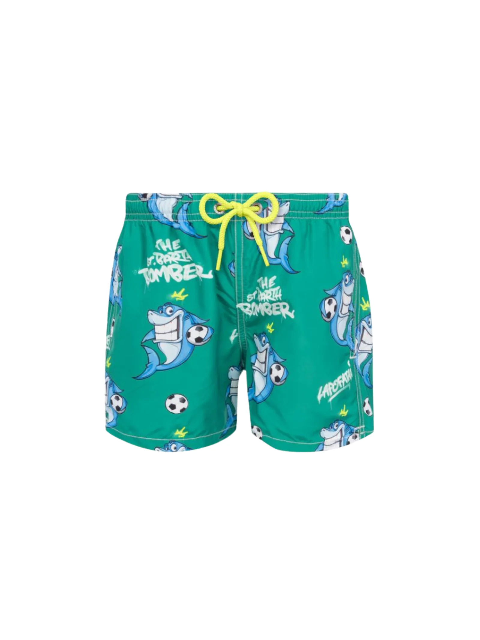Costume Saint Barth verde stampa all over squali