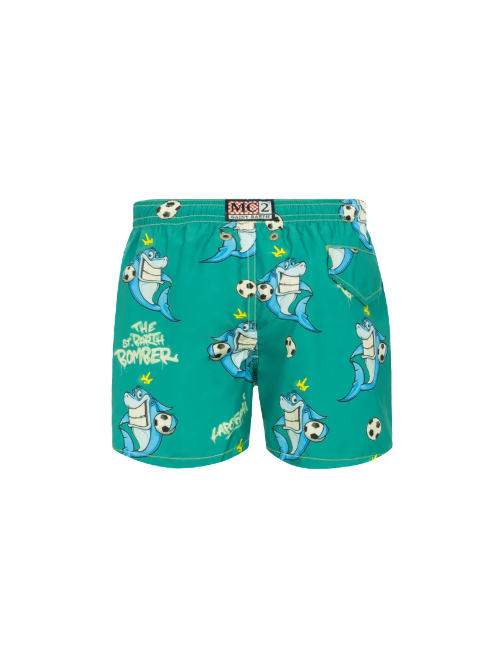 Costume Saint Barth verde stampa all over squali - Image 2