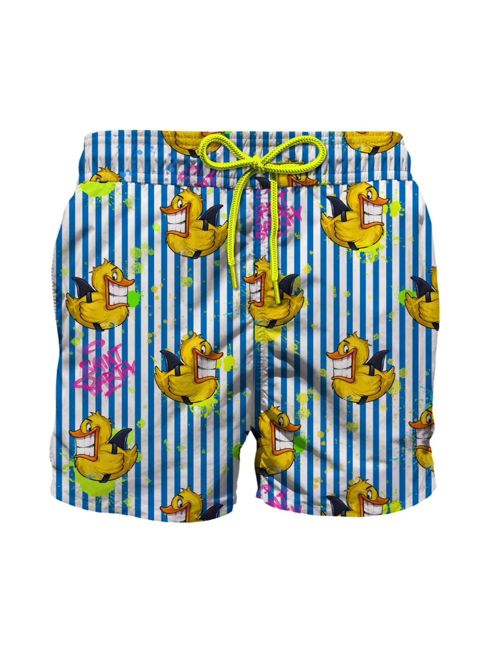 Costume shorts a strisce bianche e blu fantasia Duck