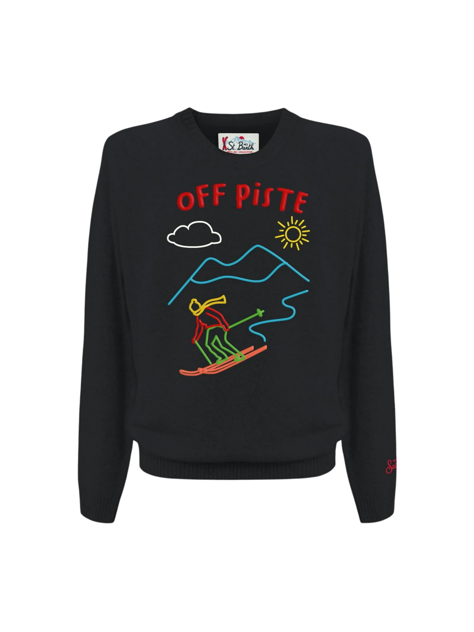 Maglione " heron off piste big 00" Saint Barth nero