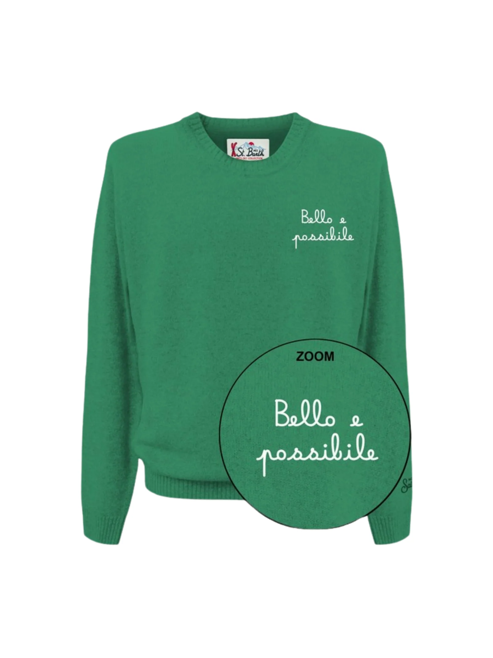 Maglione Saint Barth verde "bello e possibile"