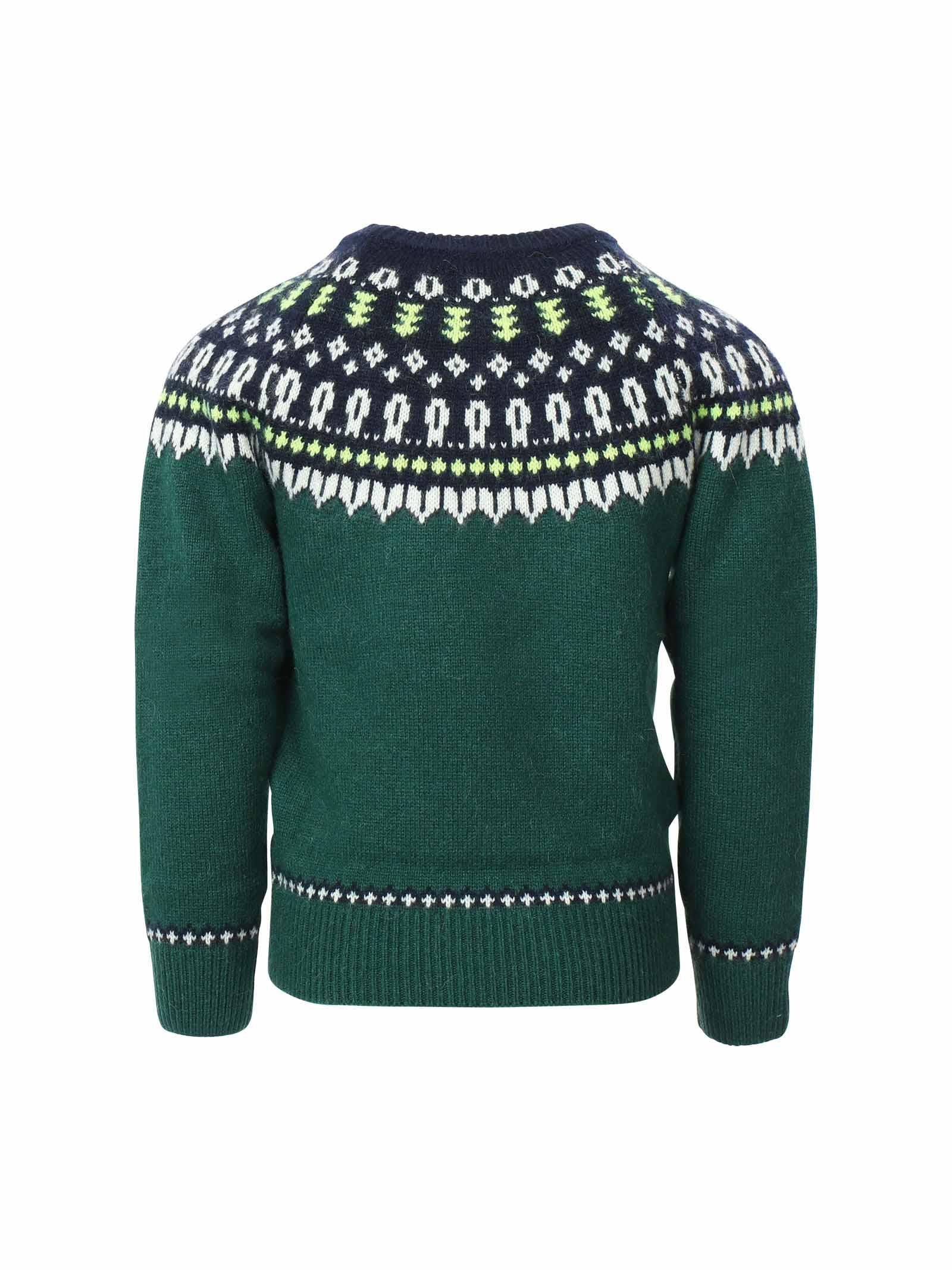 Maglione verde jacquard islandese - Image 3