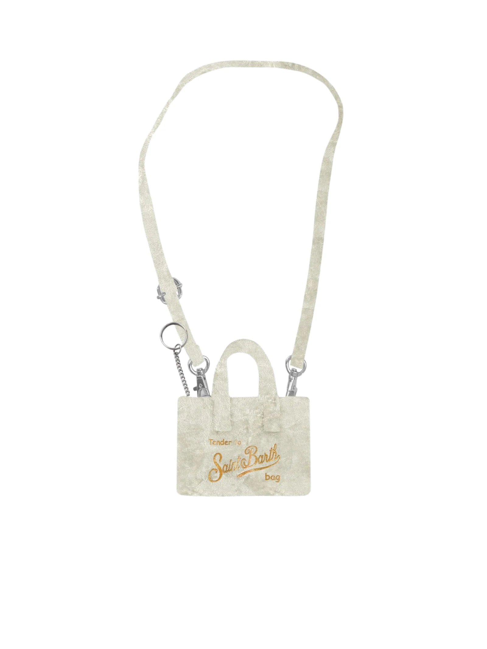 Portachiavi "chenille 10or" Saint Barth bianco
