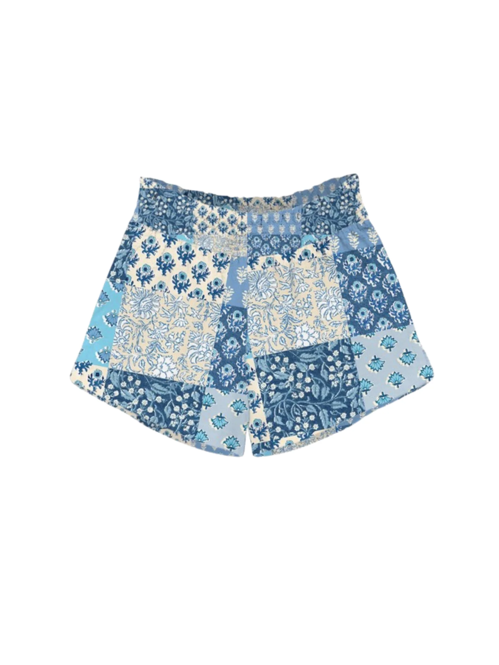 Shorts Saint Barth azzurro patchwork fantasia floreale