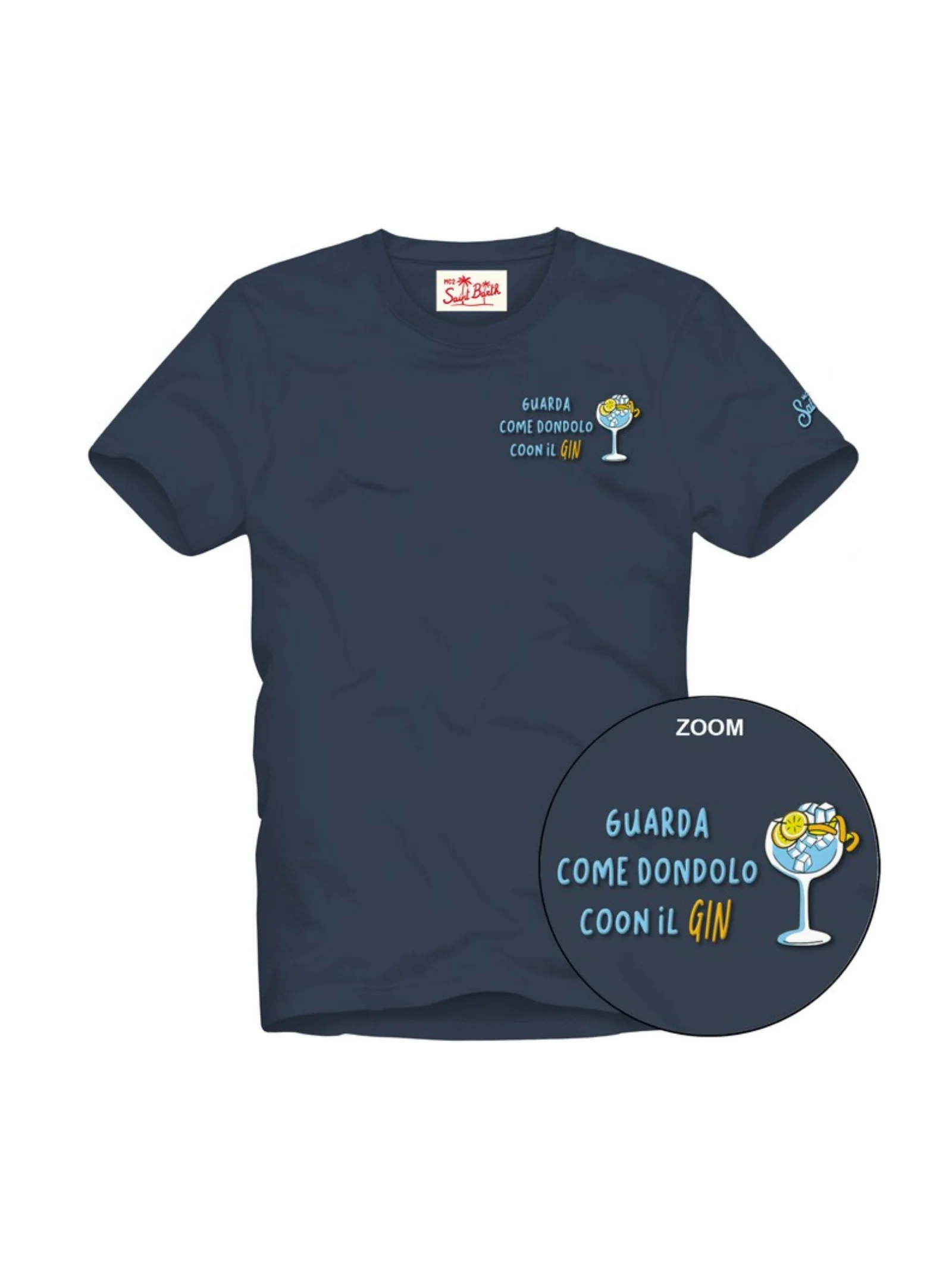 T-Shirt Saint Barth blu "guarda come dondolo coon il gin"