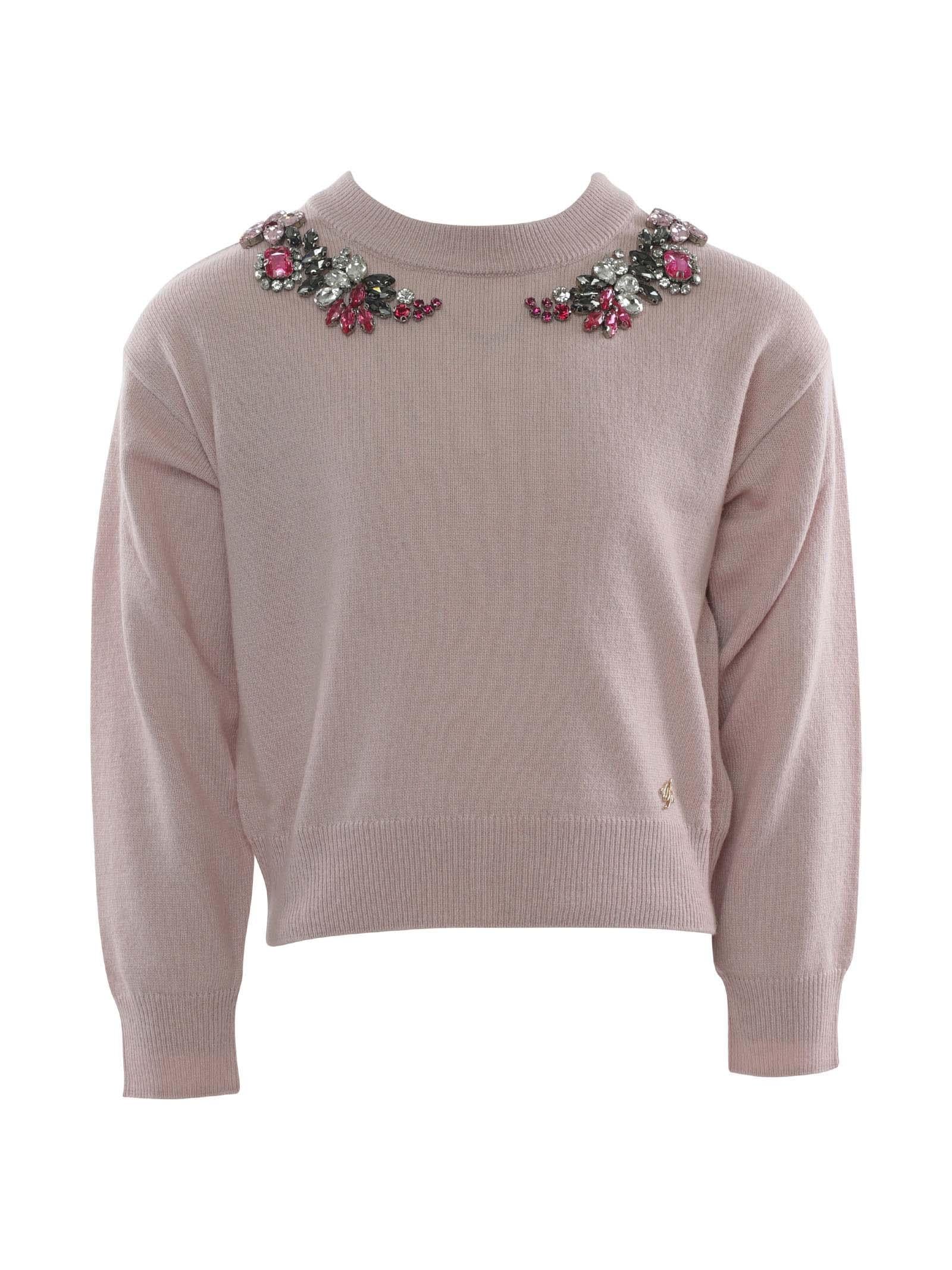 Maglioncino rosa con pietre