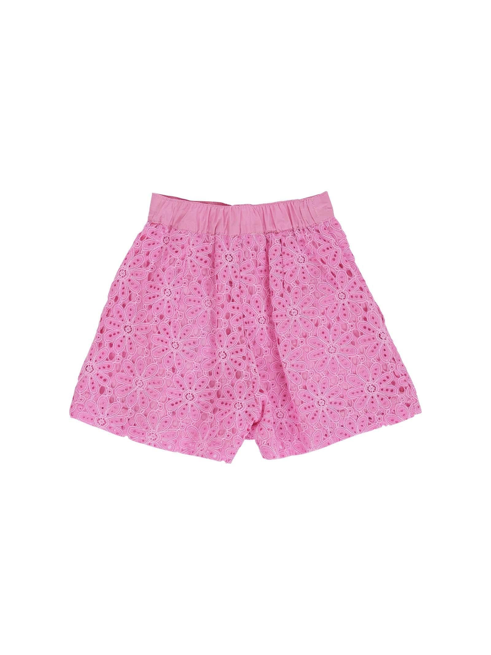 Shorts Miss Grant rosa con ricamo floreale all over - Image 2