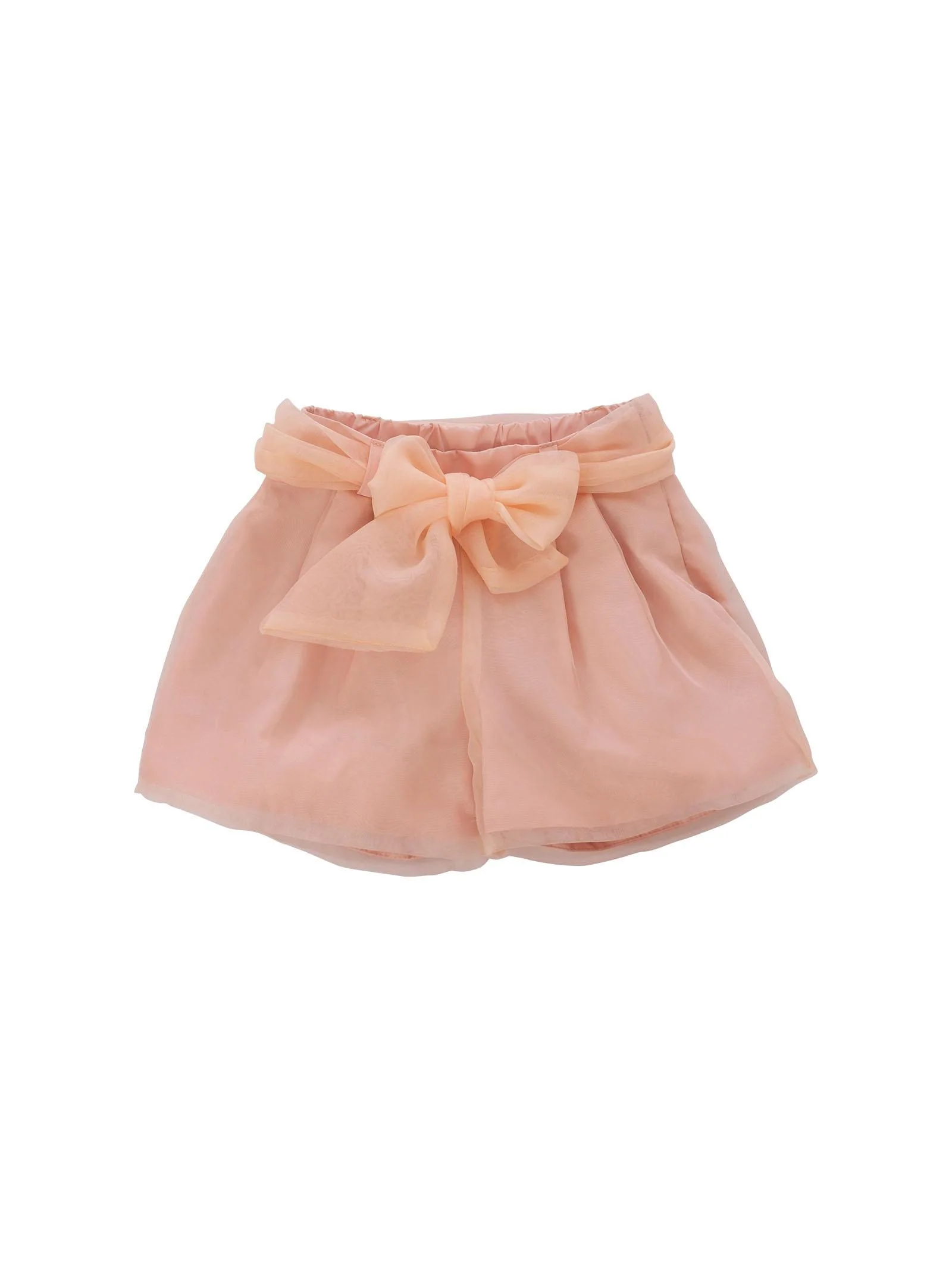 Shorts Miss Grant rosa pesca con fiocco in tulle