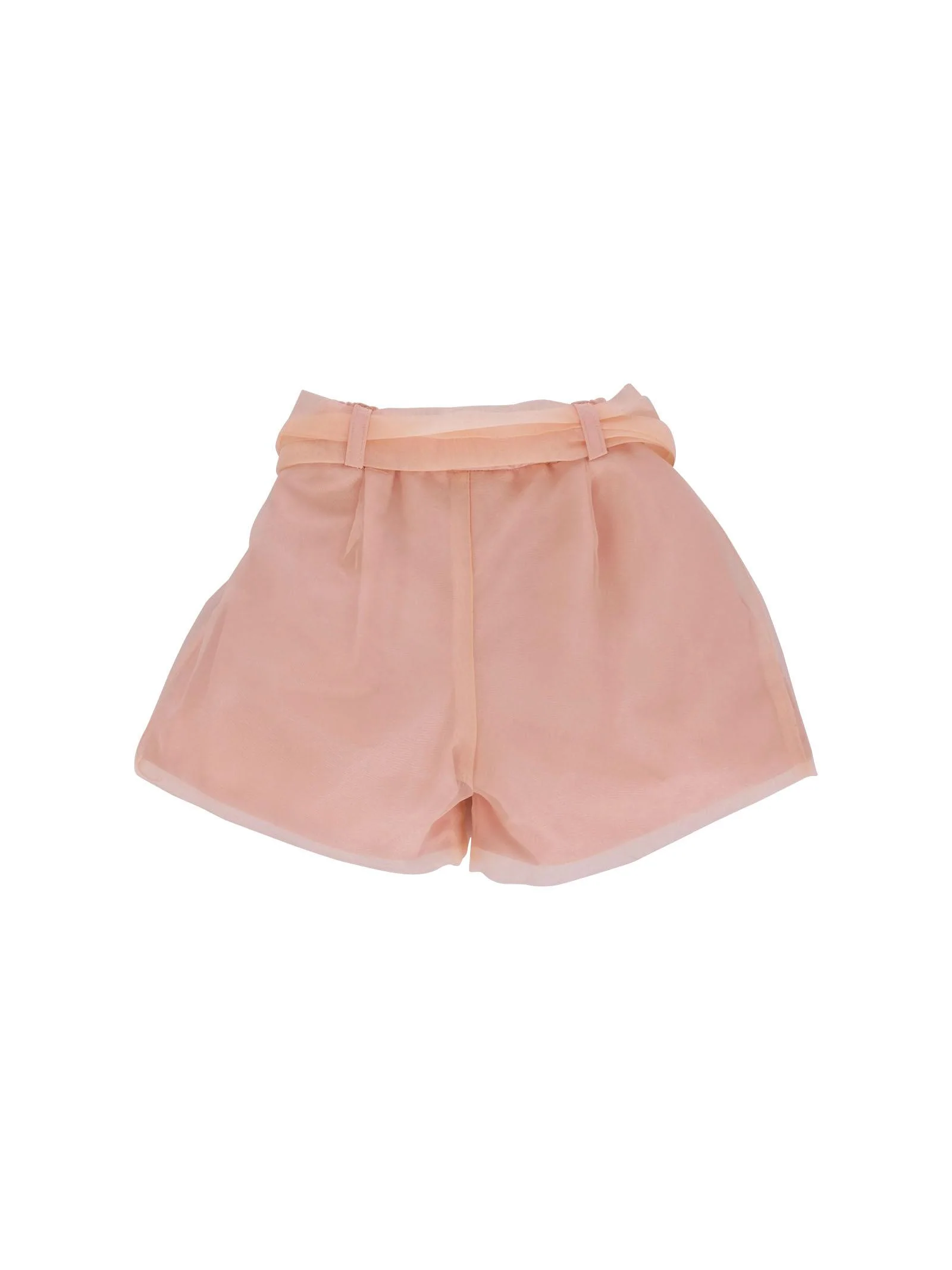 Shorts Miss Grant rosa pesca con fiocco in tulle - Image 2