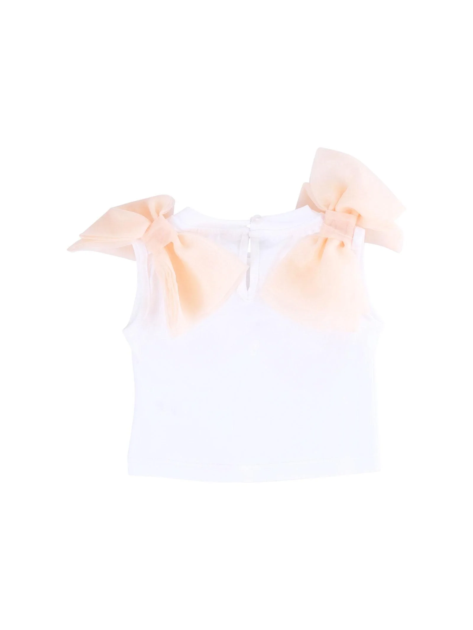 T-Shirt Miss Grant bianca con fiocchi in tulle e logo in strass - Image 2