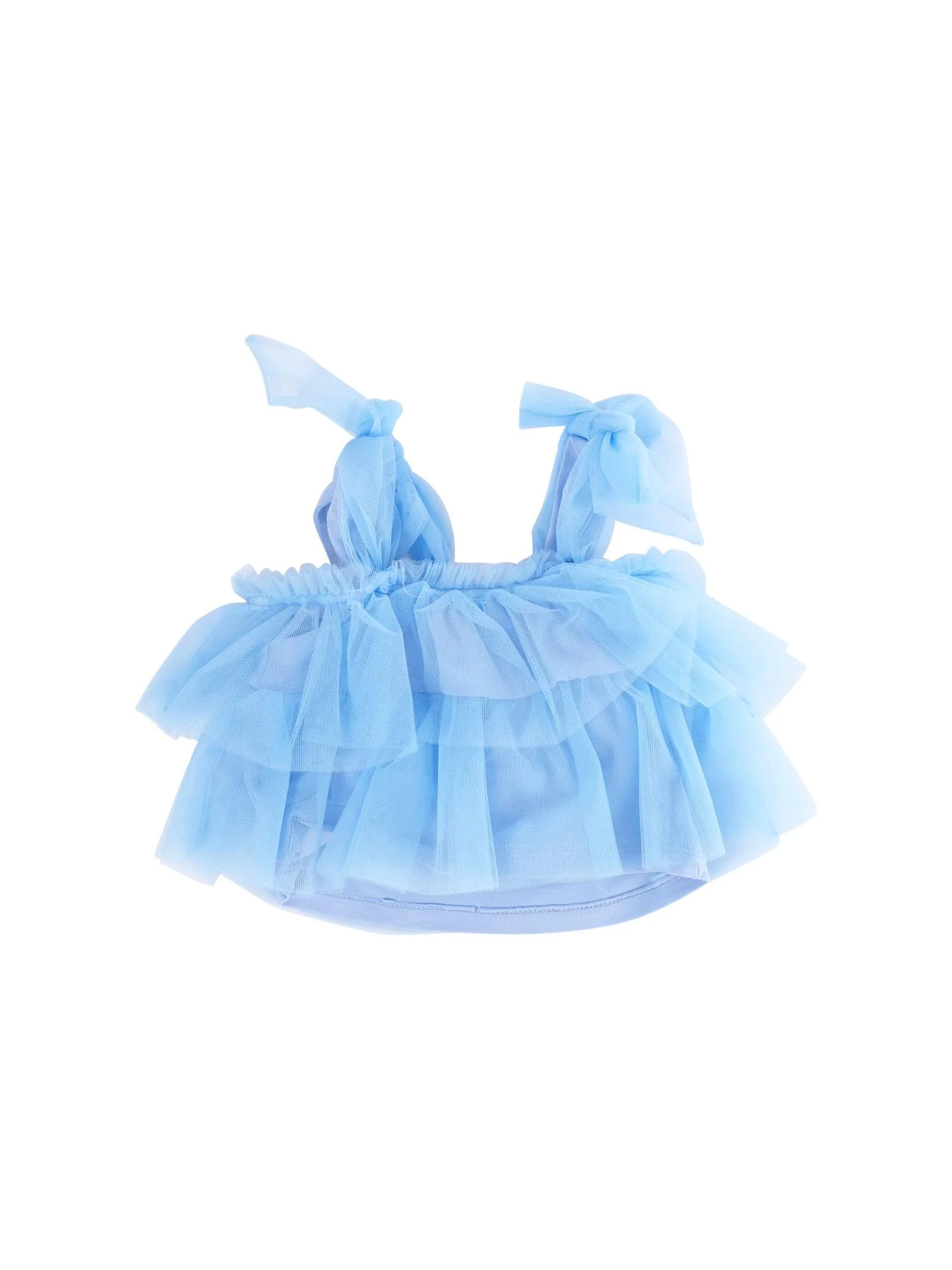 Top Miss Grant azzurro in tulle con fiocchi - Image 2