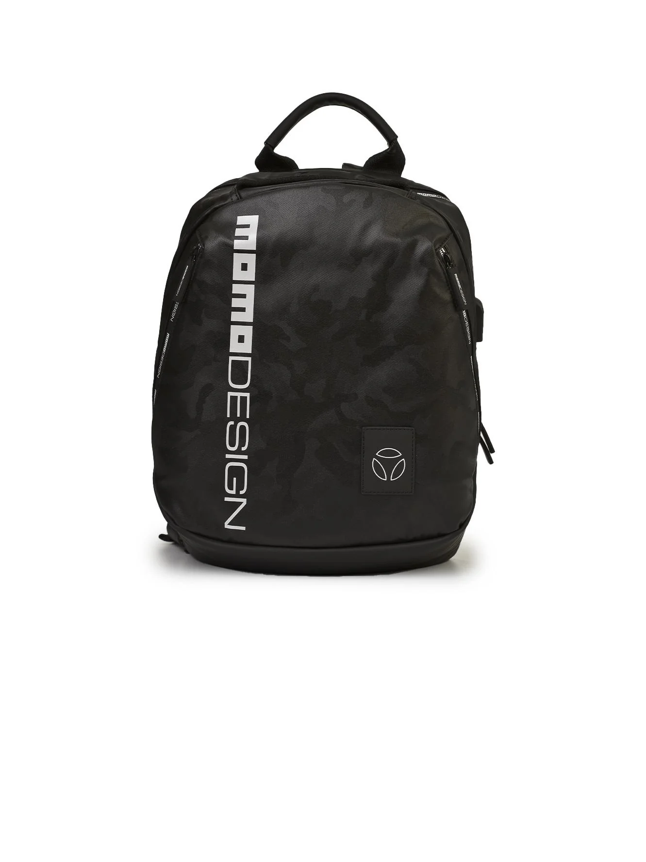 Zaino nero camouflage con logo Momo