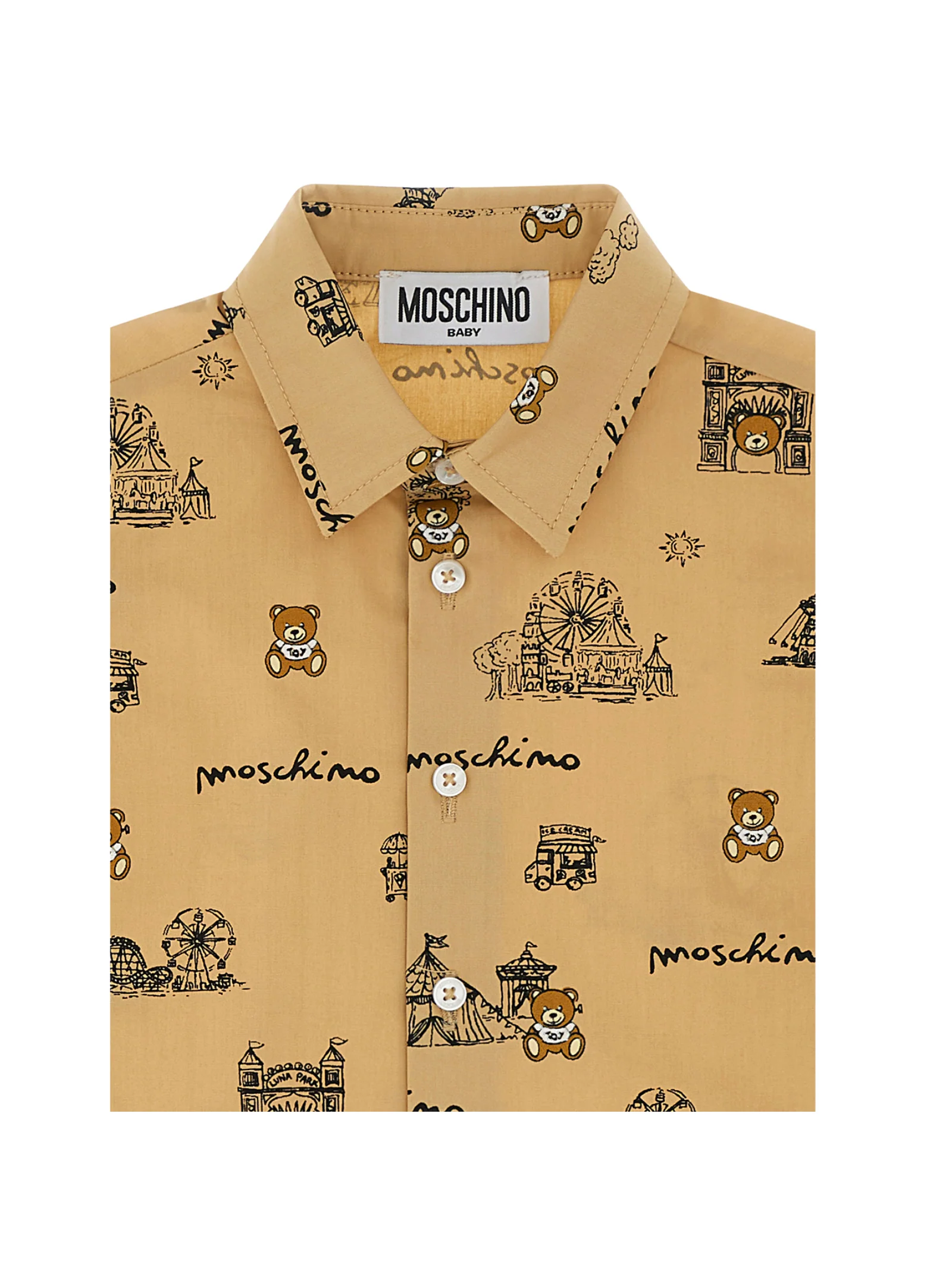 Camicia Moschino beige con orsetto toy e attrazioni - Image 2
