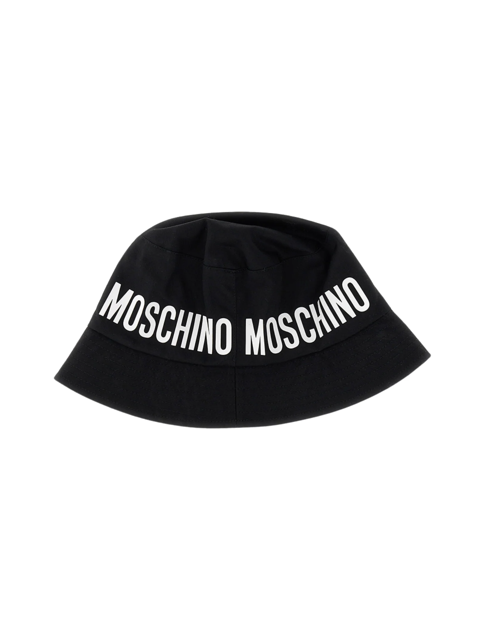 Cappellino pescatore Moschino nero con logo frontale e posteriore - Image 2