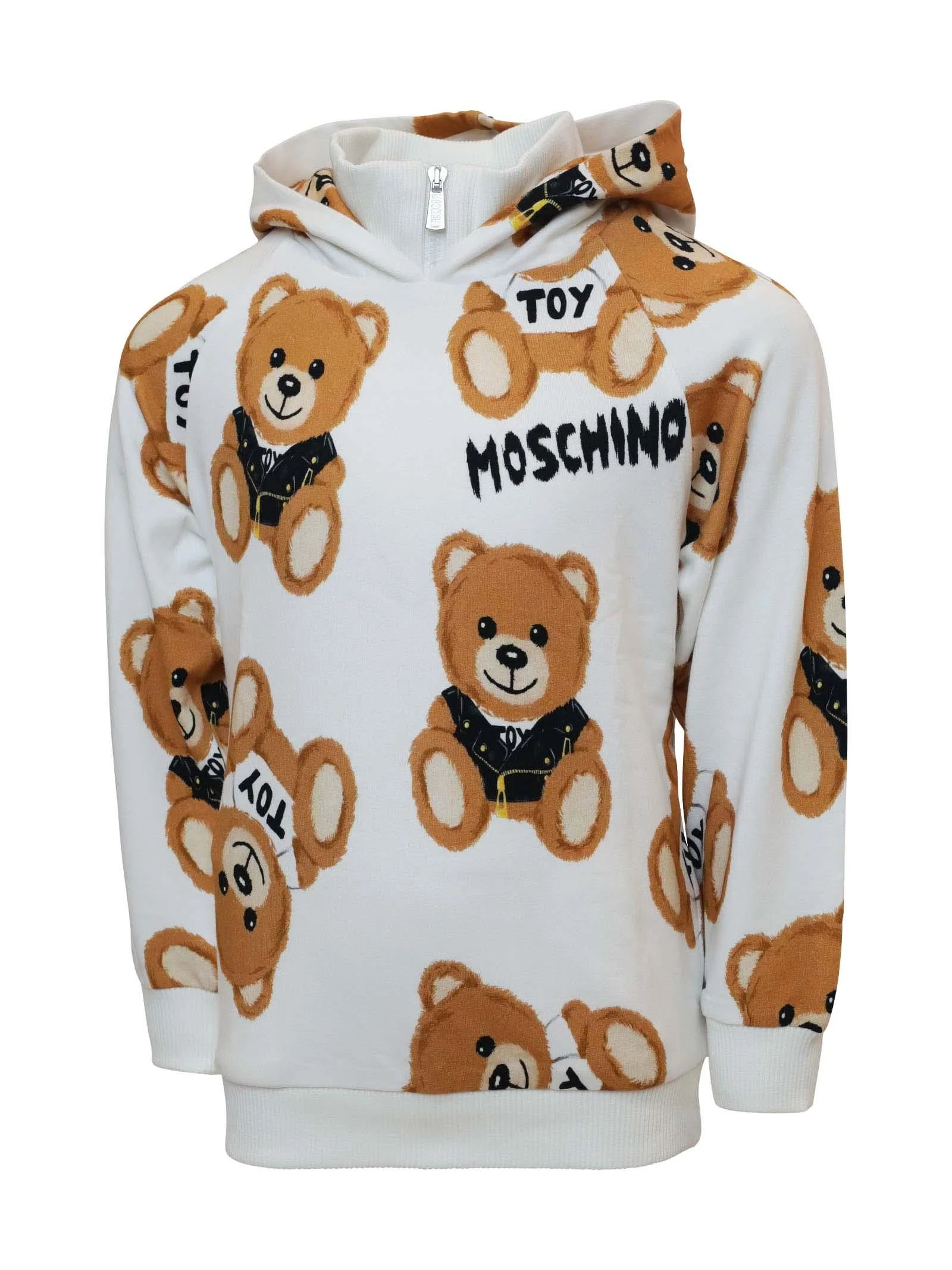 Felpa bianca con teddy all over