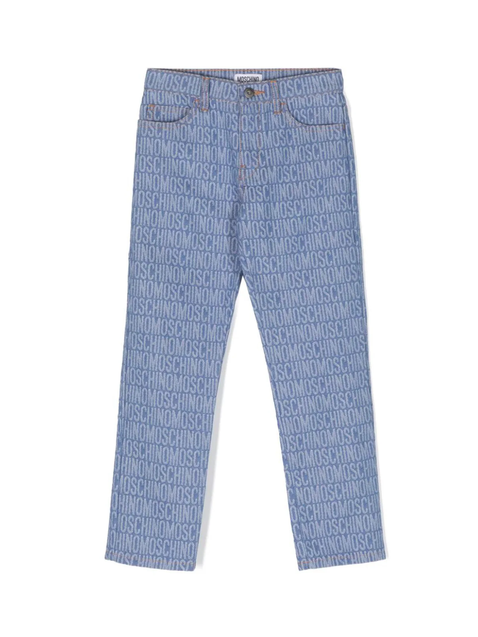 Jeans dritti con monogramma jacquard