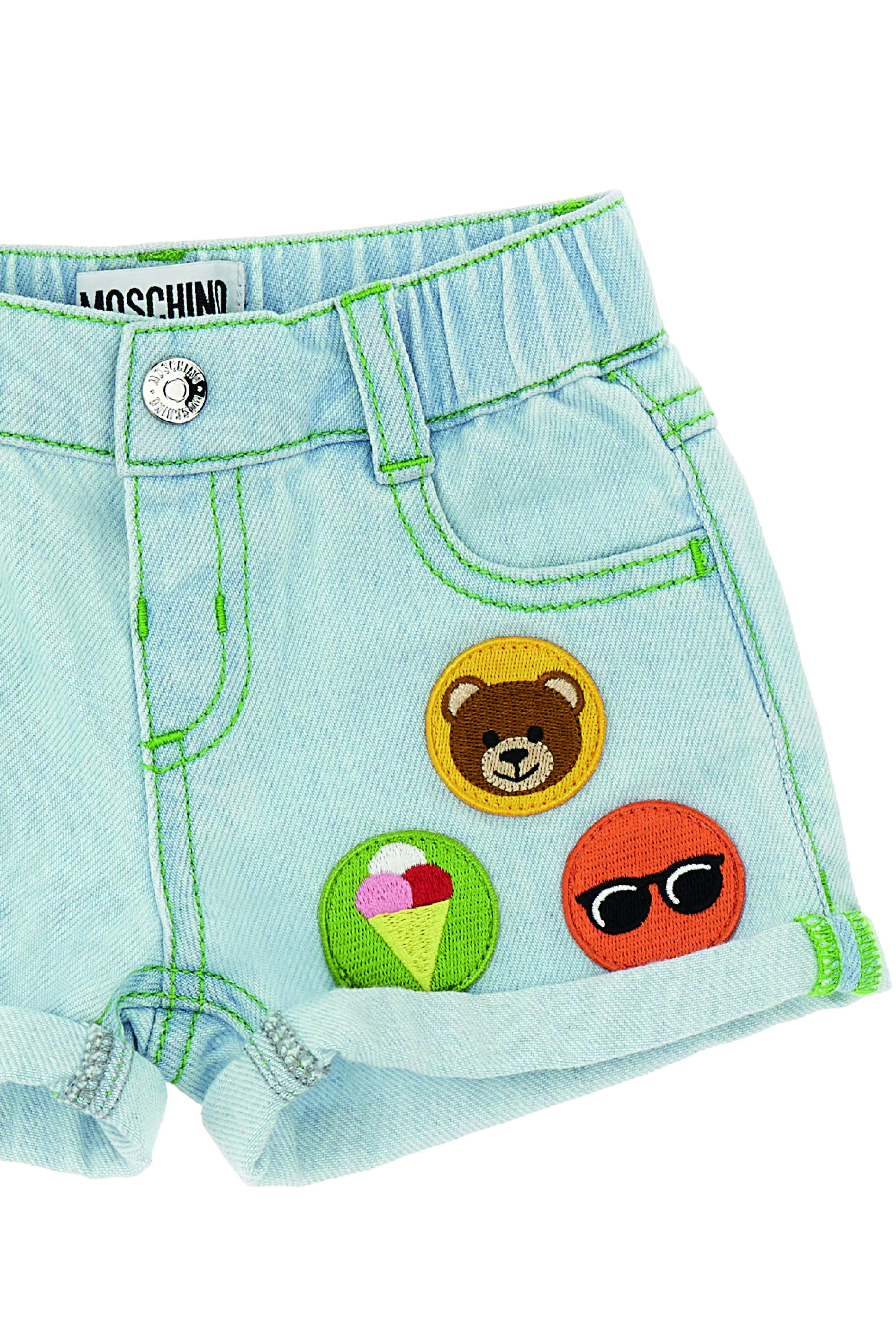 Shorts denim con patch teddy - Image 3