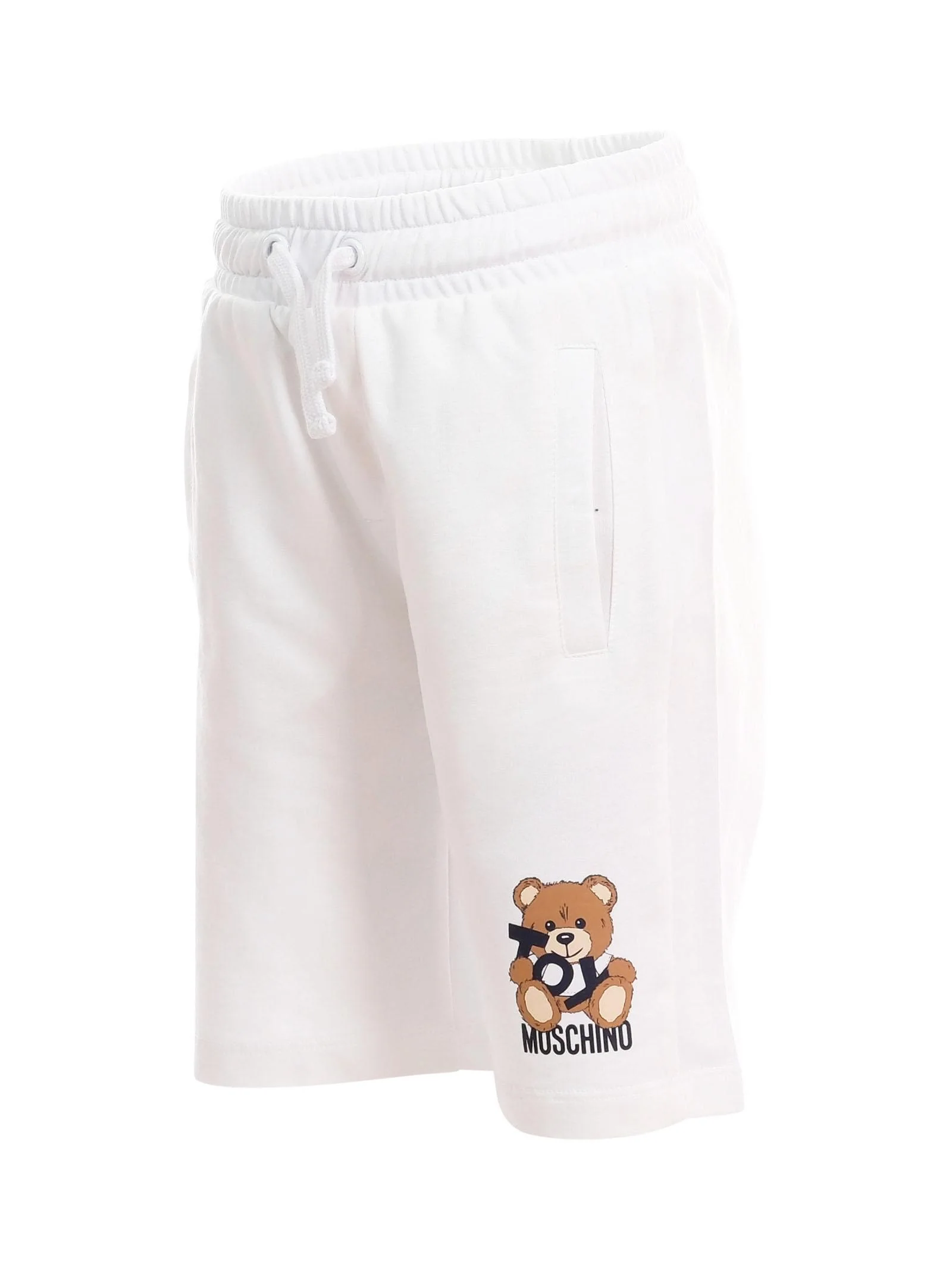 Shorts Moschino bianco con piccolo teddy toy sulla gamba - Image 2