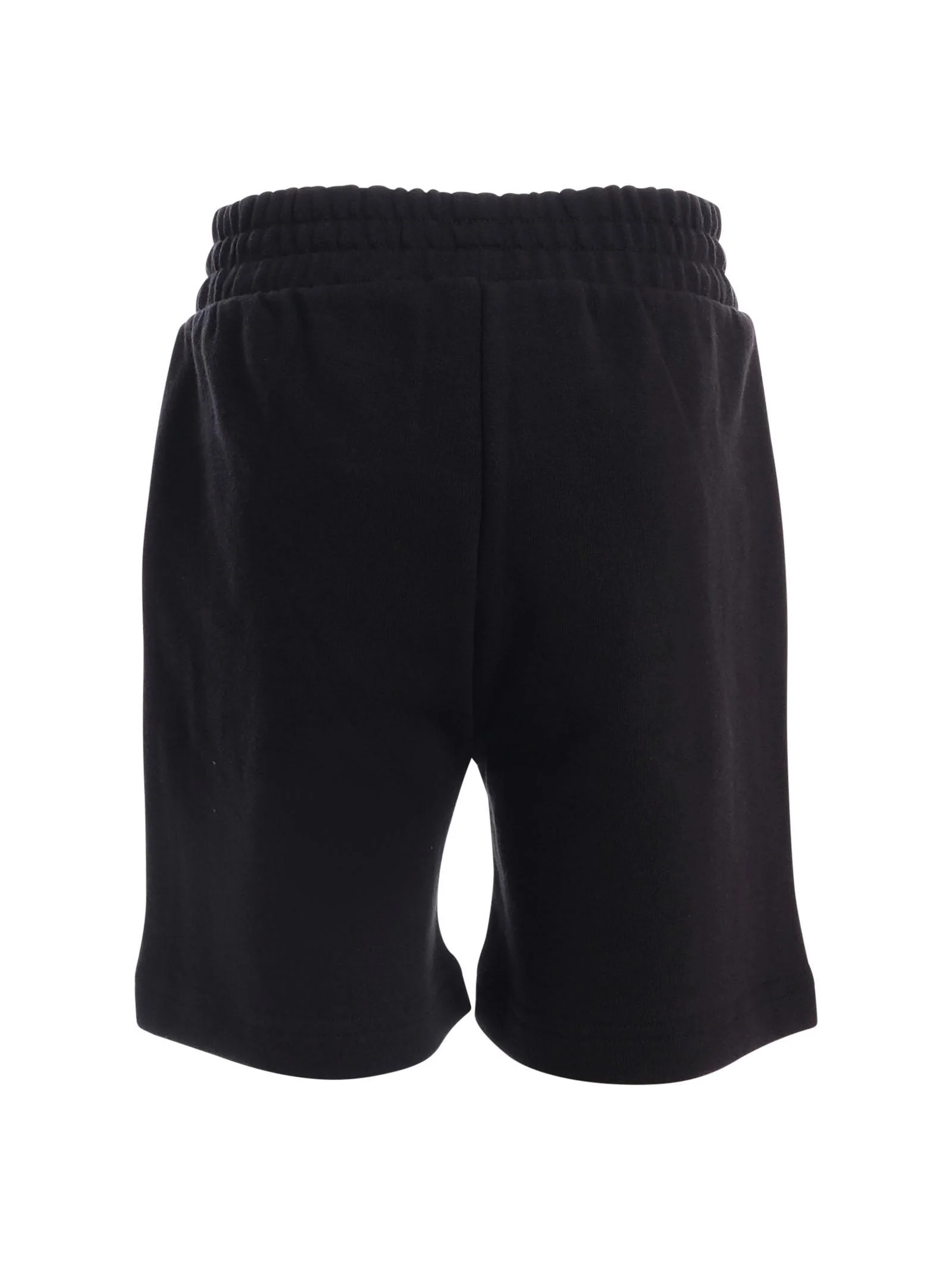 Shorts Moschino neri con stampa logo lettering ripetuto - Image 3