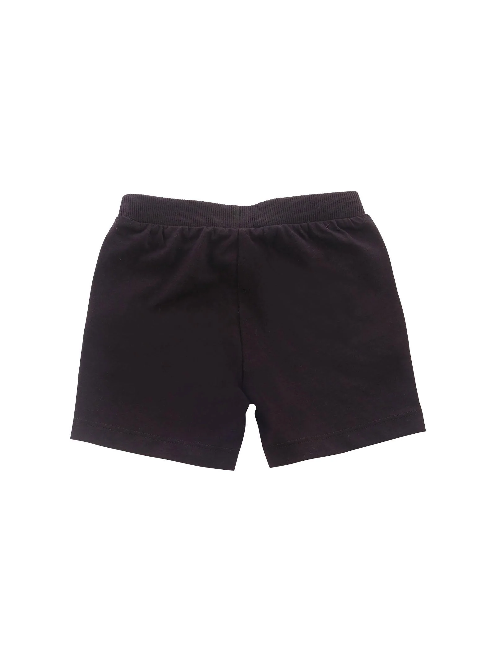 Shorts Moschino nero con logo e teddy bear sul fondo - Image 2