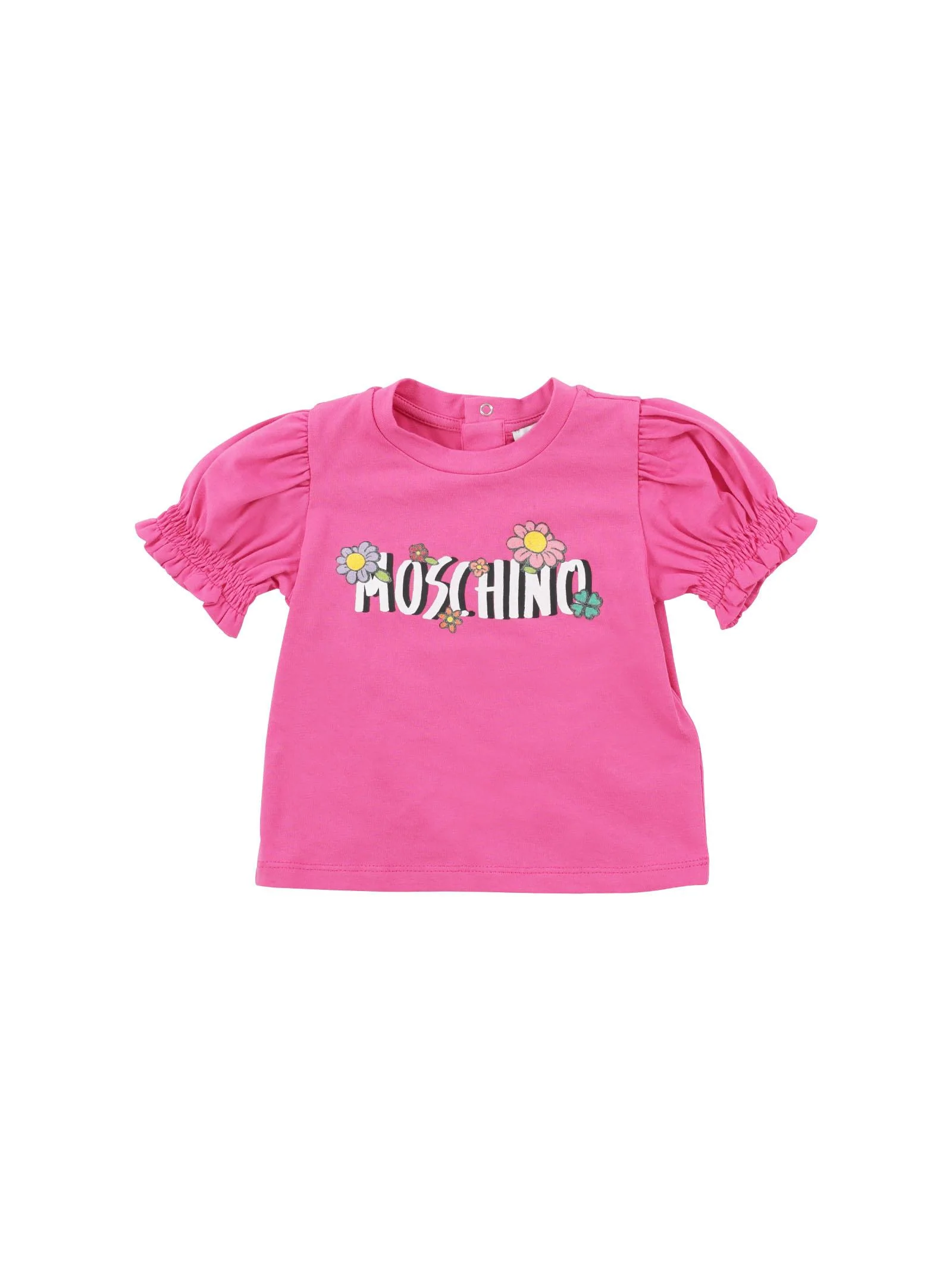 T-shirt fucsia con manica a palloncino